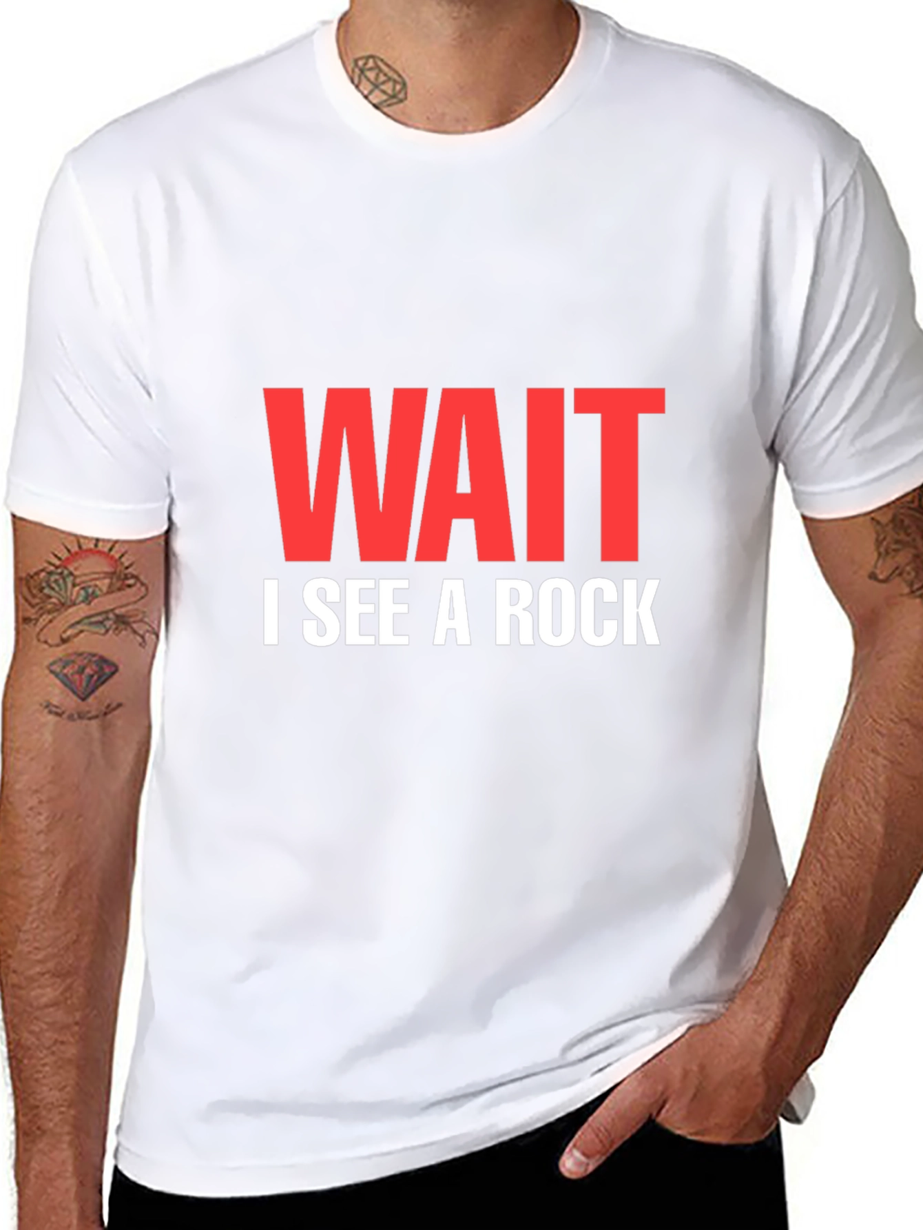 Funny Wait I See A Rock Black T-Shirt