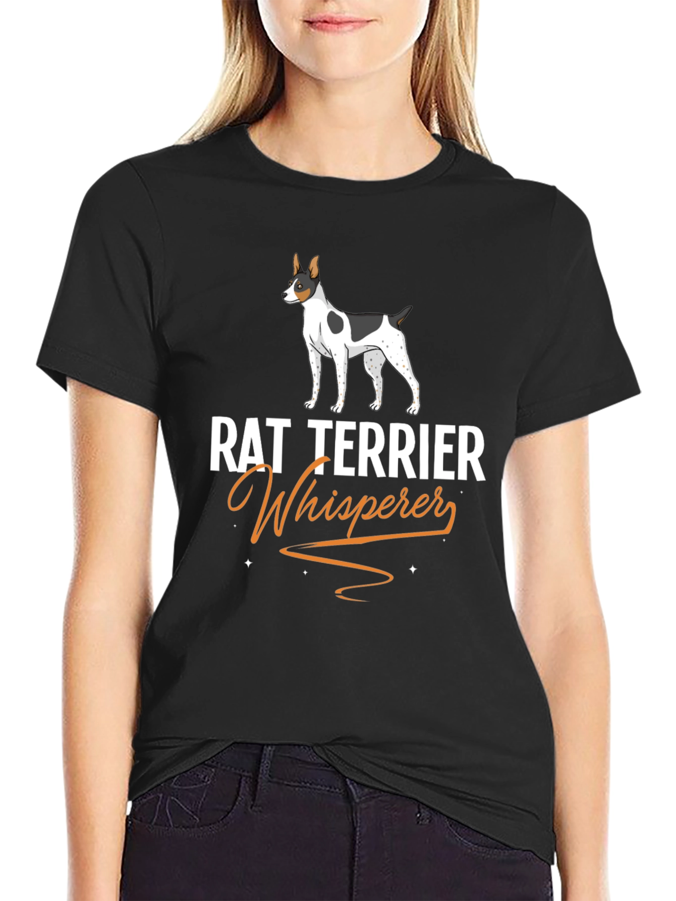 Rat Terrier Whisperer Black T-Shirt