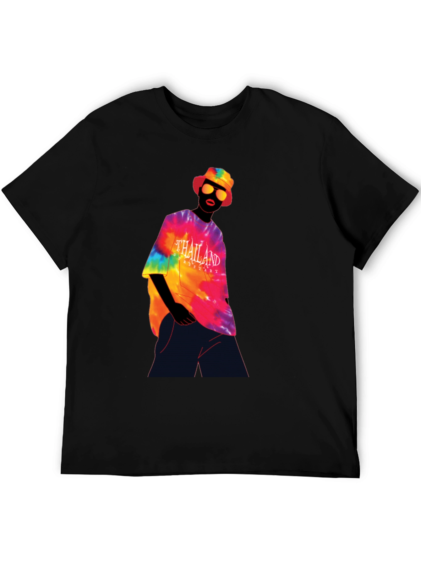 Thailand Tie-Dye Graphic Tee - Black