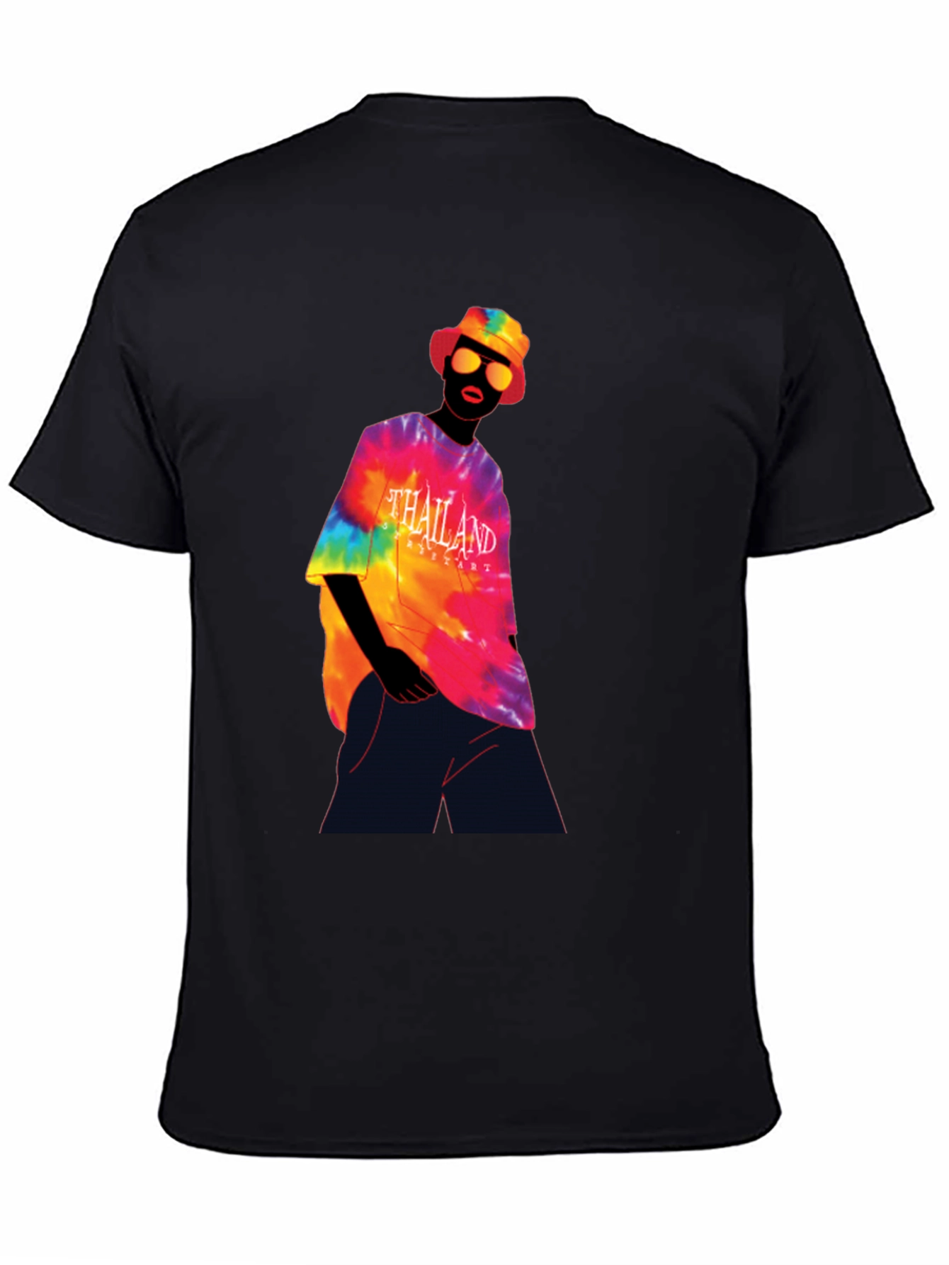 Thailand Tie-Dye Graphic Tee - Black