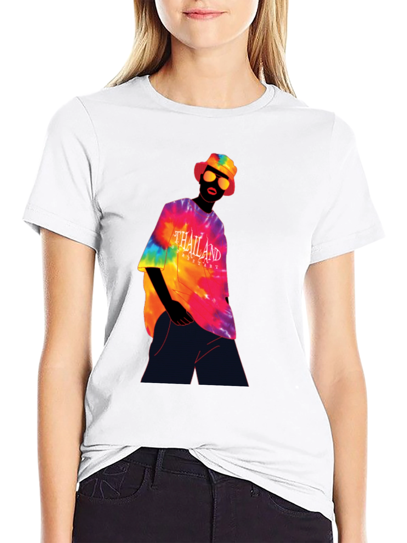 Thailand Tie-Dye Graphic Tee - Black