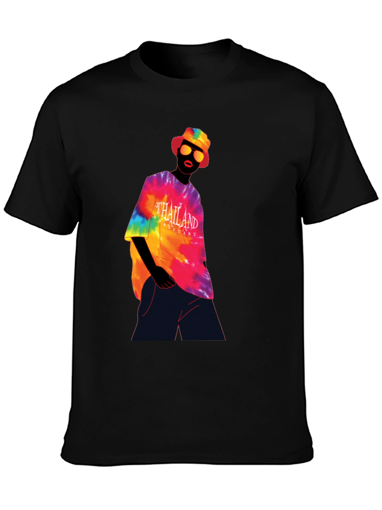Thailand Tie-Dye Graphic Tee - Black