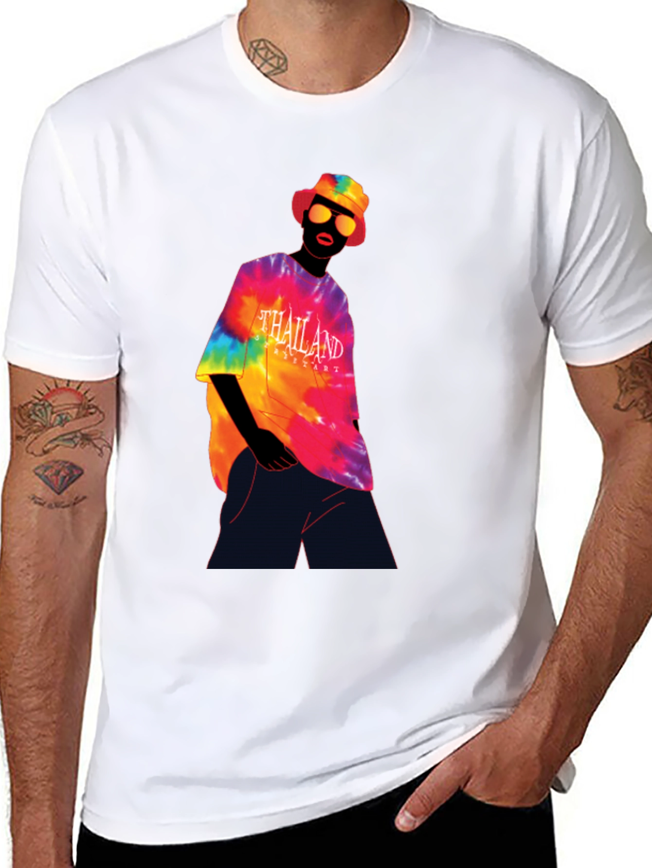 Thailand Tie-Dye Graphic Tee - Black