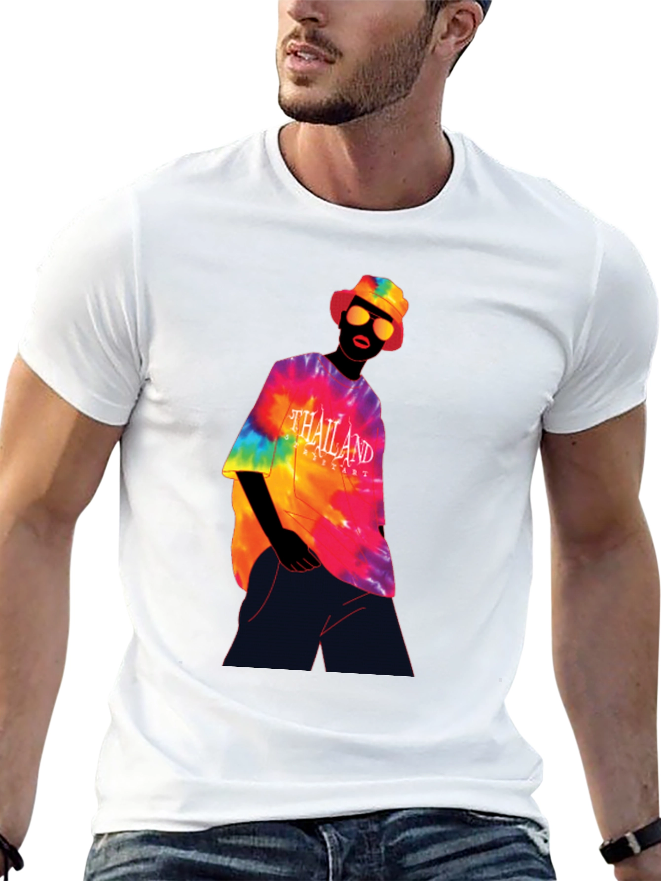 Thailand Tie-Dye Graphic Tee - Black