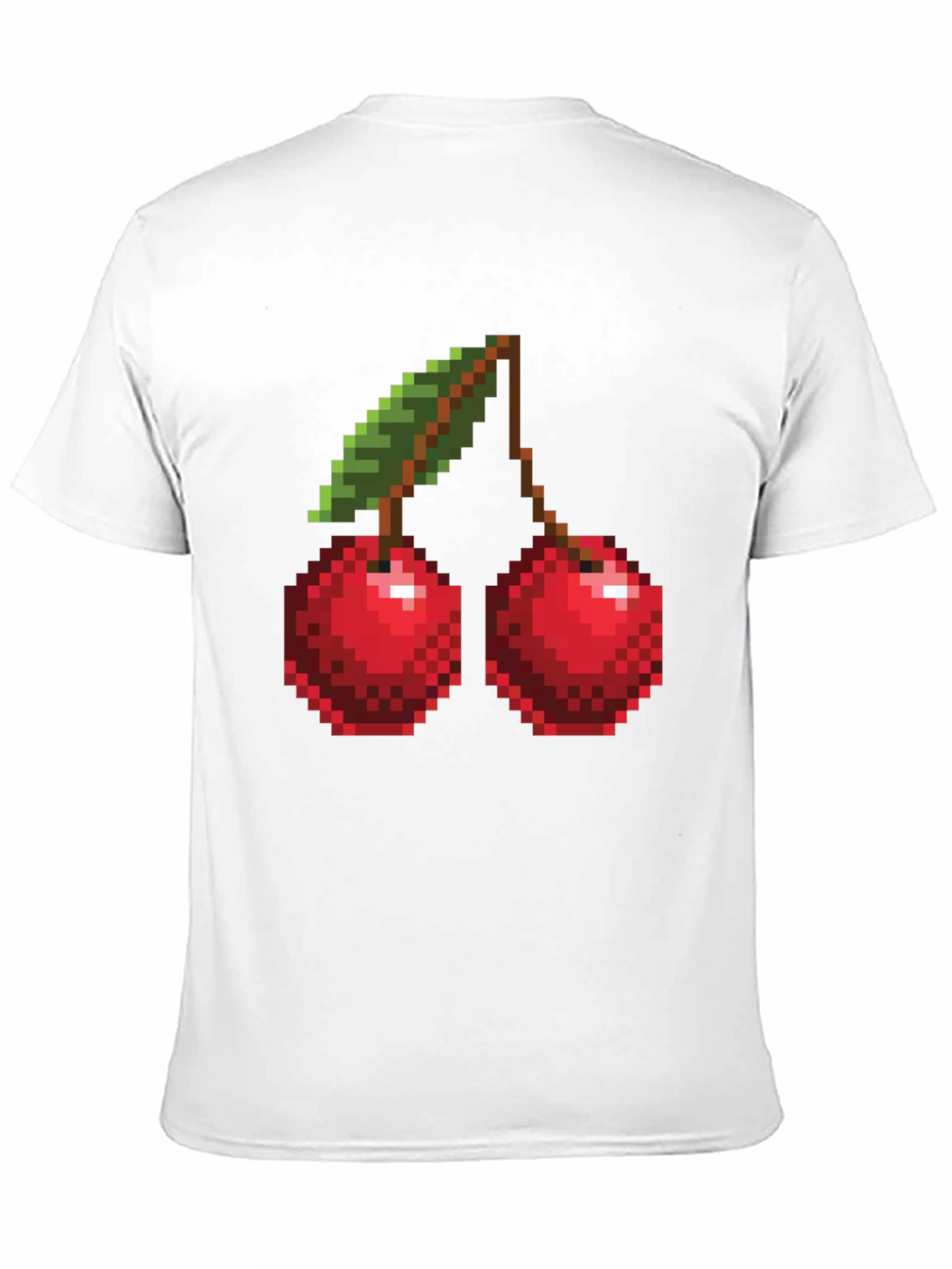 Pixel Cherry Graphic Tee - Black Short Sleeve