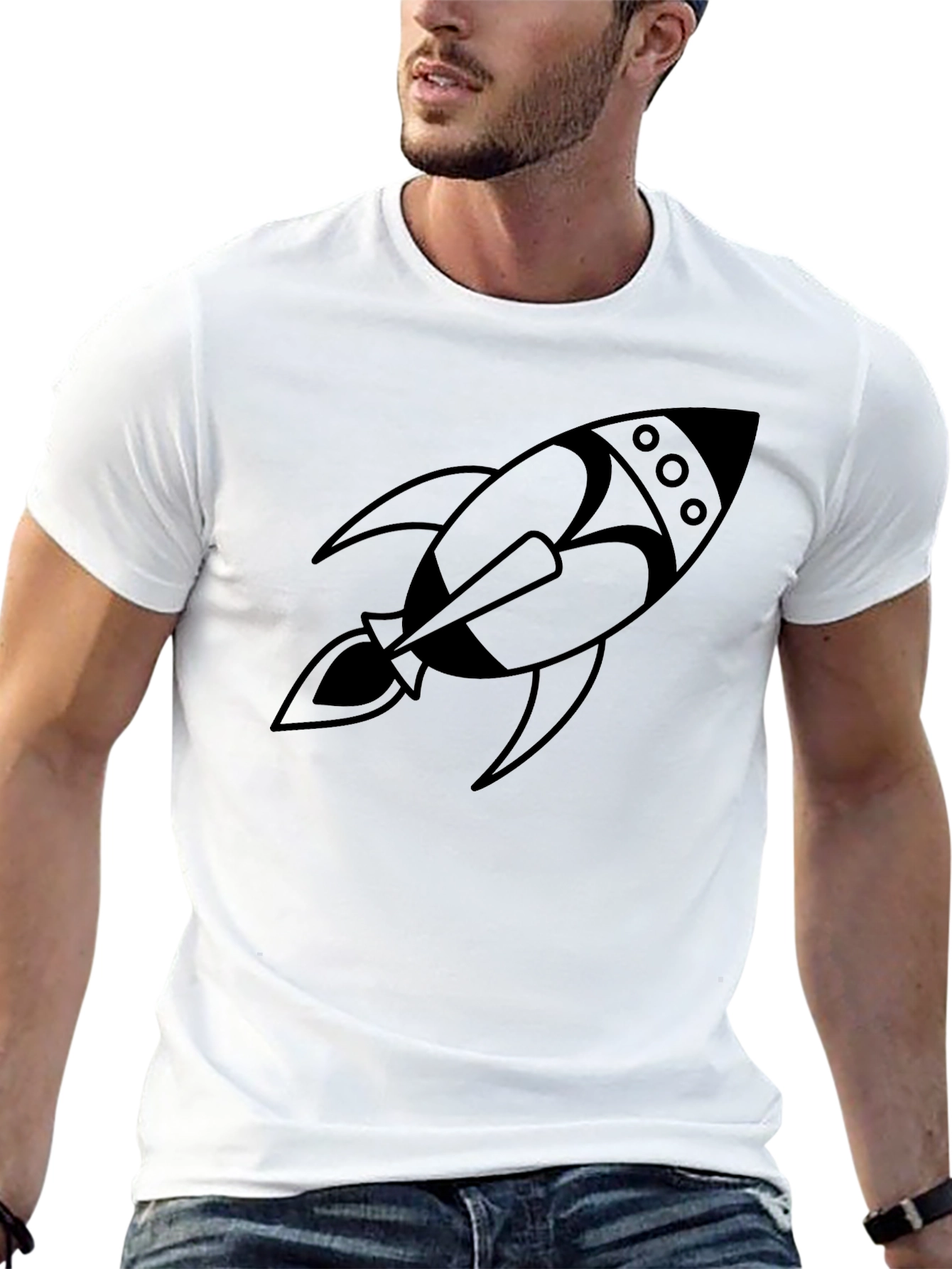 Rocket Graphic Tee - Bold Space Adventure Shirt