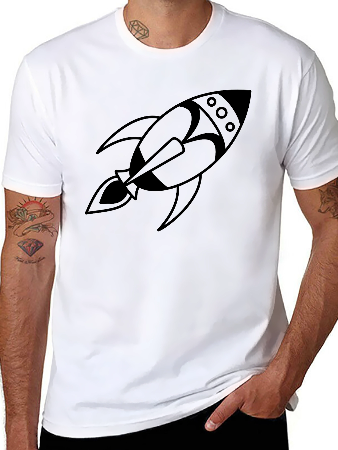 Rocket Graphic Tee - Bold Space Adventure Shirt
