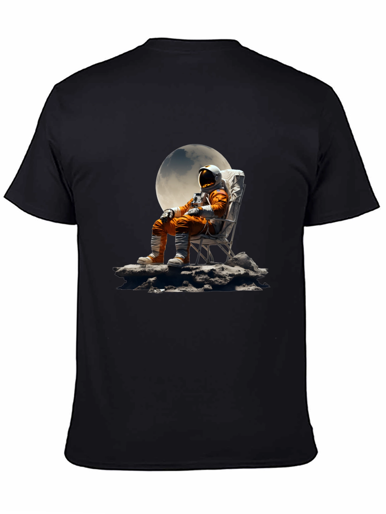 Astronaut Moon Chair Graphic Tee - Relaxed Space Style