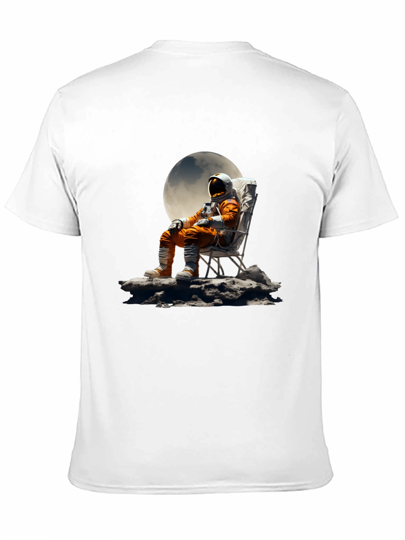 Astronaut Moon Chair Graphic Tee - Relaxed Space Style