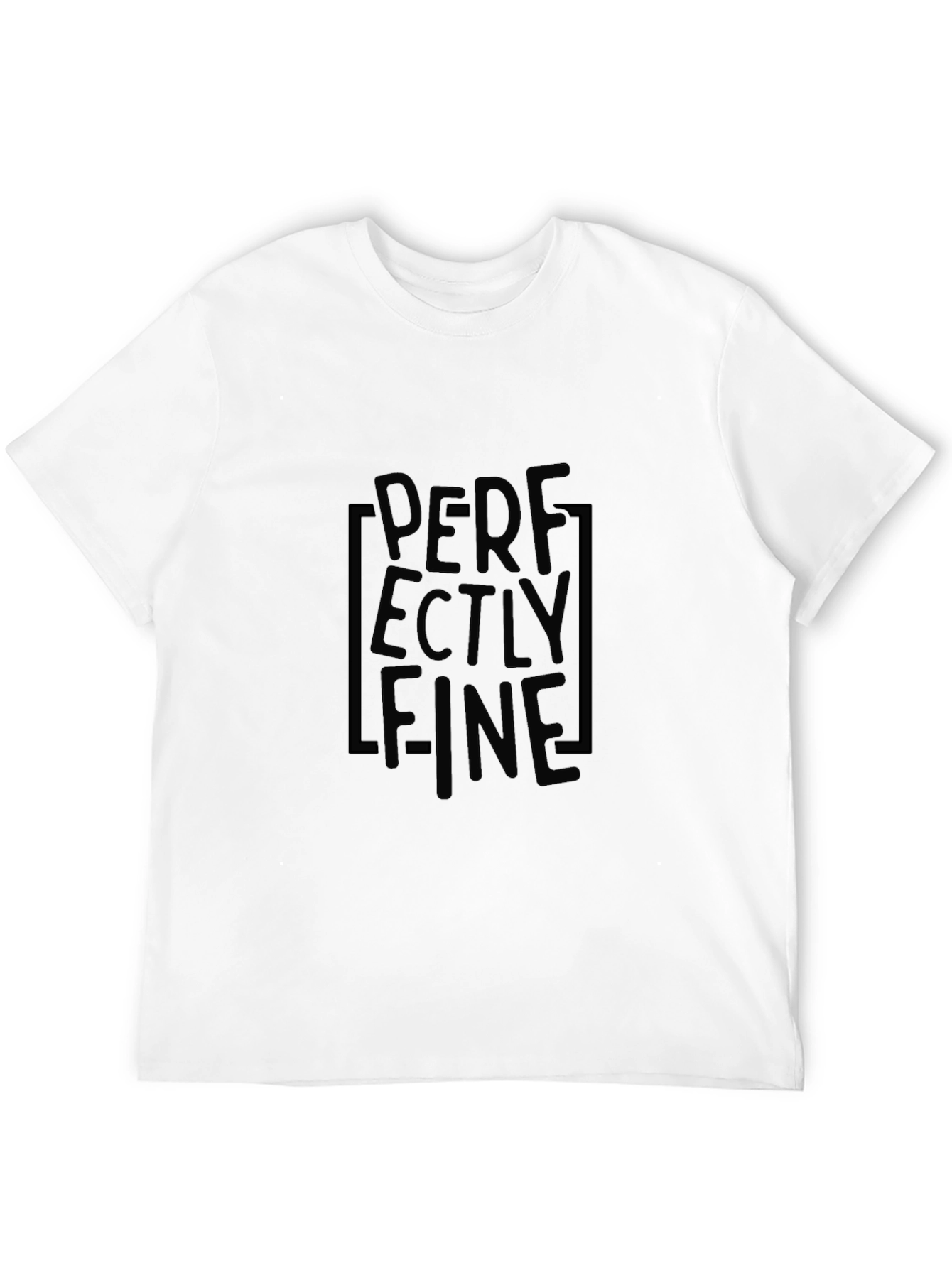 Perfectly Fine Graphic Tee - Black Cotton Comfort