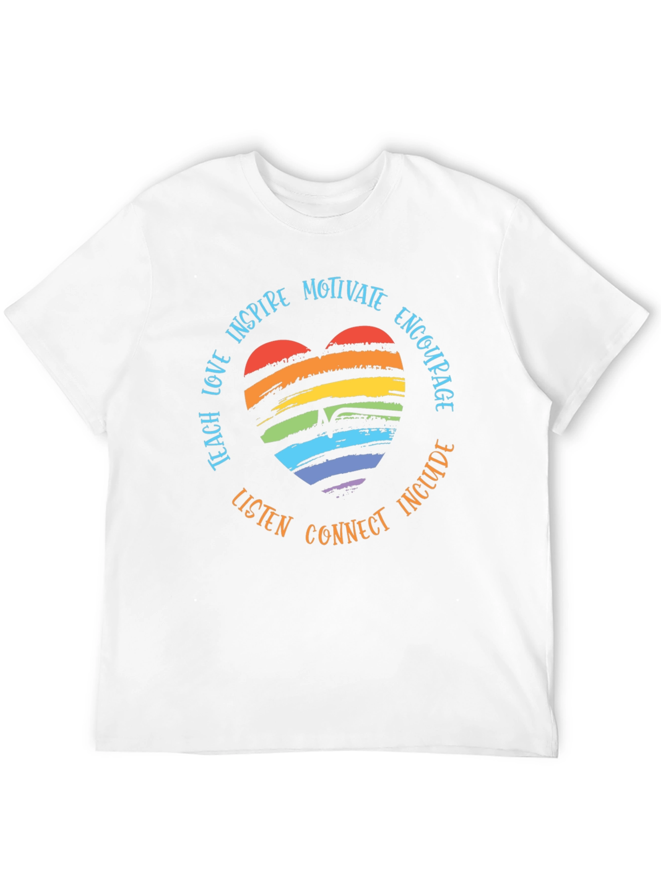 Rainbow Heart Pride T-Shirt - Motivate Inspire Encourage