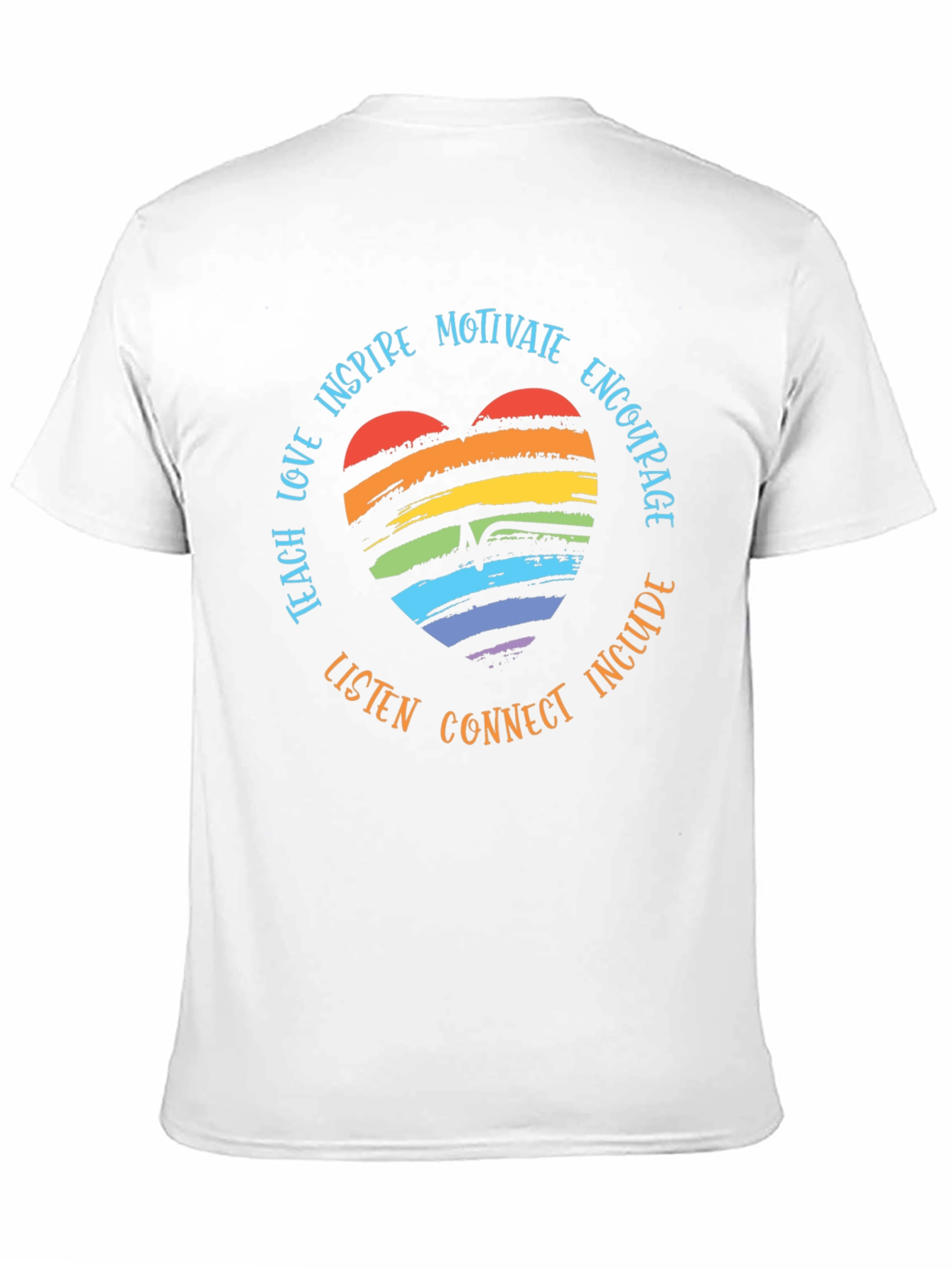 Rainbow Heart Pride T-Shirt - Motivate Inspire Encourage