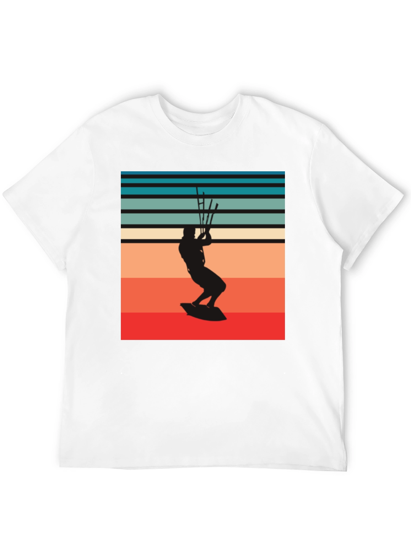 Retro Kitesurfer Graphic Tee - Black