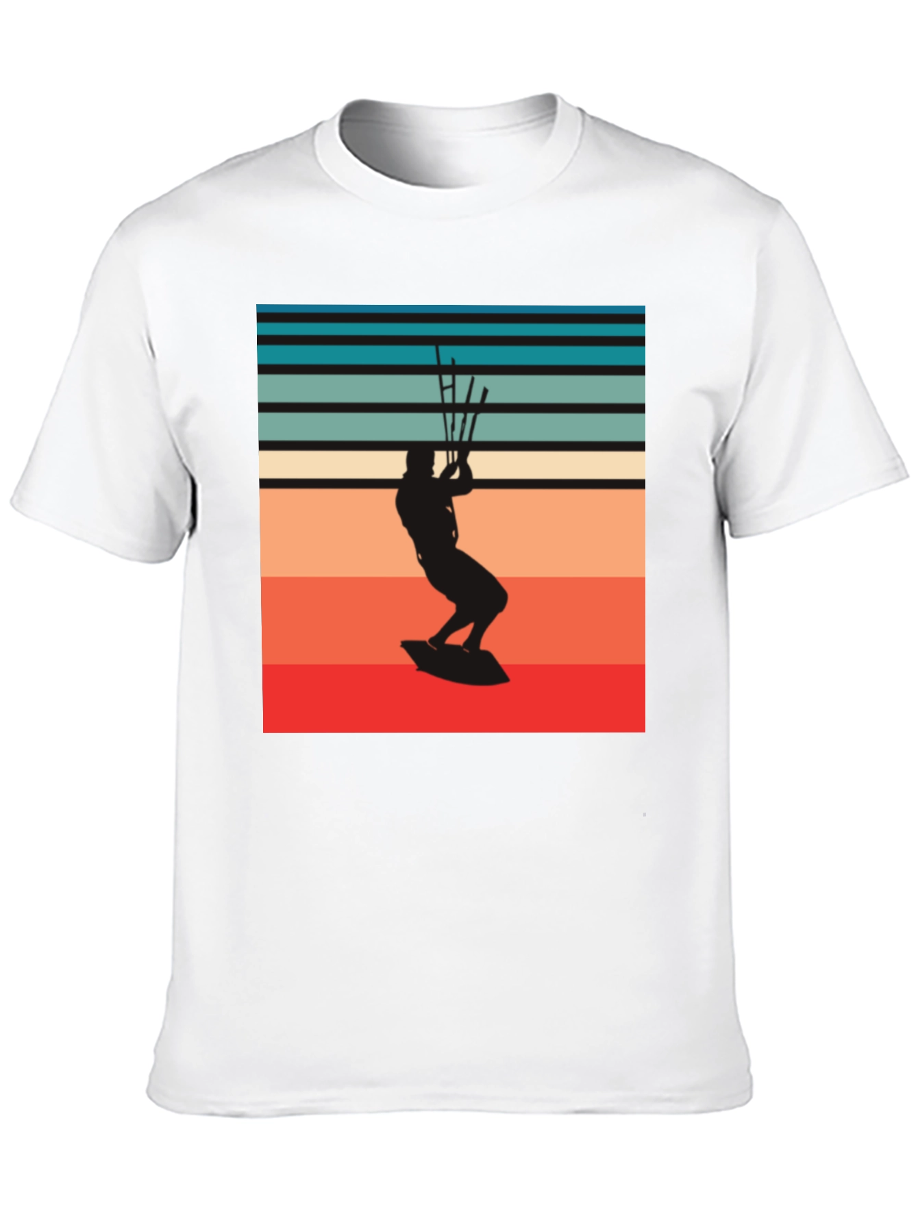 Retro Kitesurfer Graphic Tee - Black