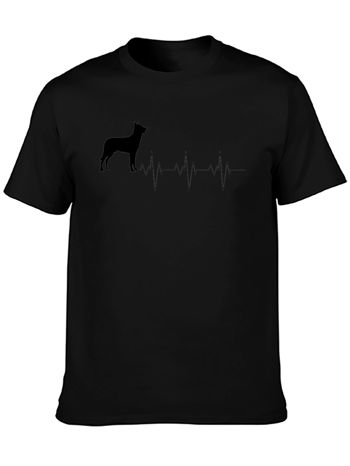 Dog Breed Heartbeat T-Shirt - Black