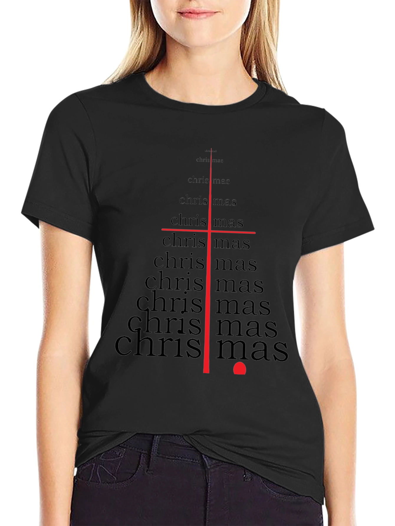 Christmas Tree T-Shirt - Word Art Holiday Tee