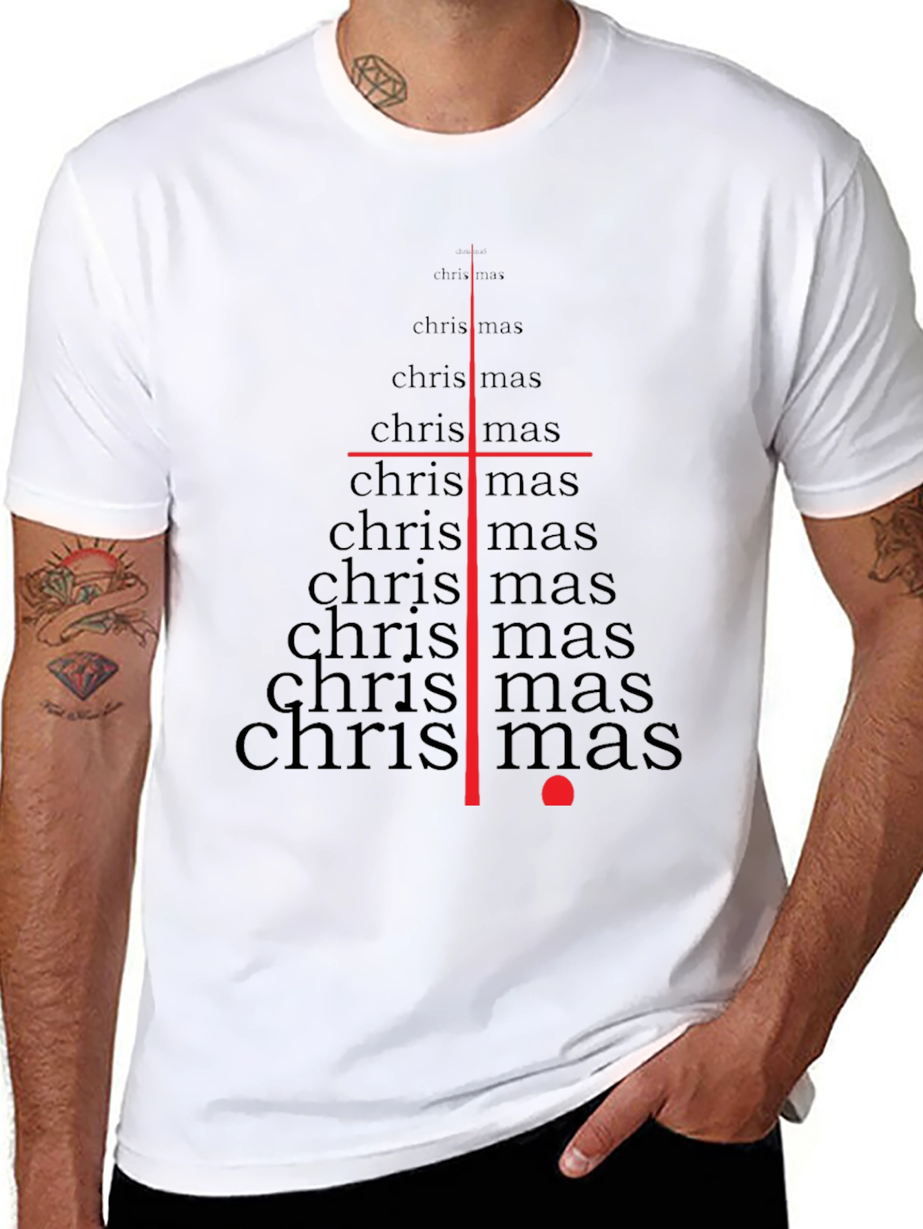 Christmas Tree T-Shirt - Word Art Holiday Tee