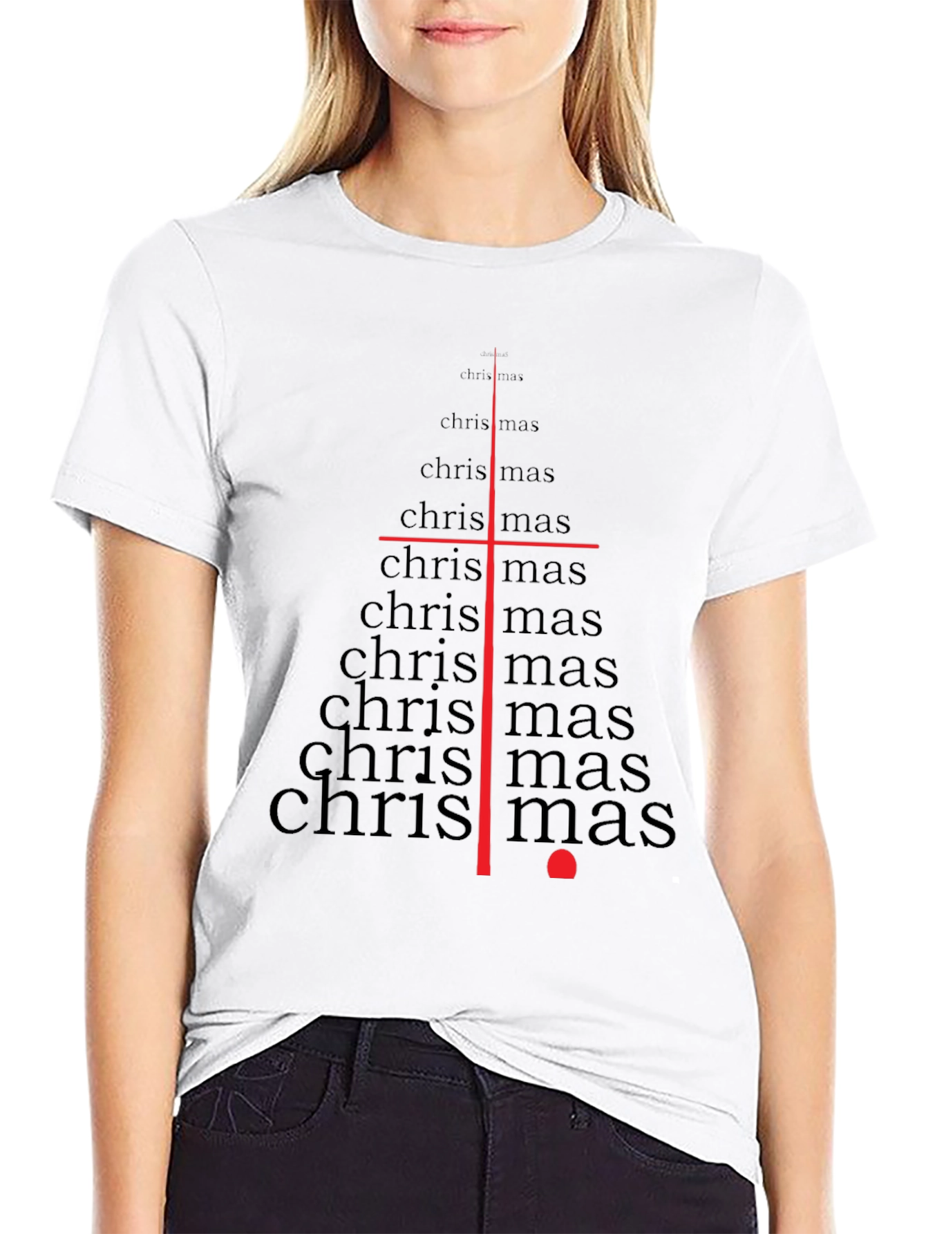 Christmas Tree T-Shirt - Word Art Holiday Tee