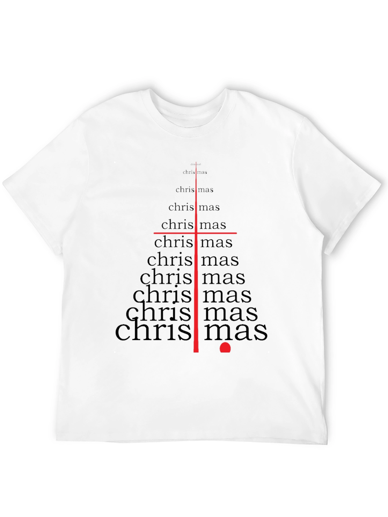 Christmas Tree T-Shirt - Word Art Holiday Tee