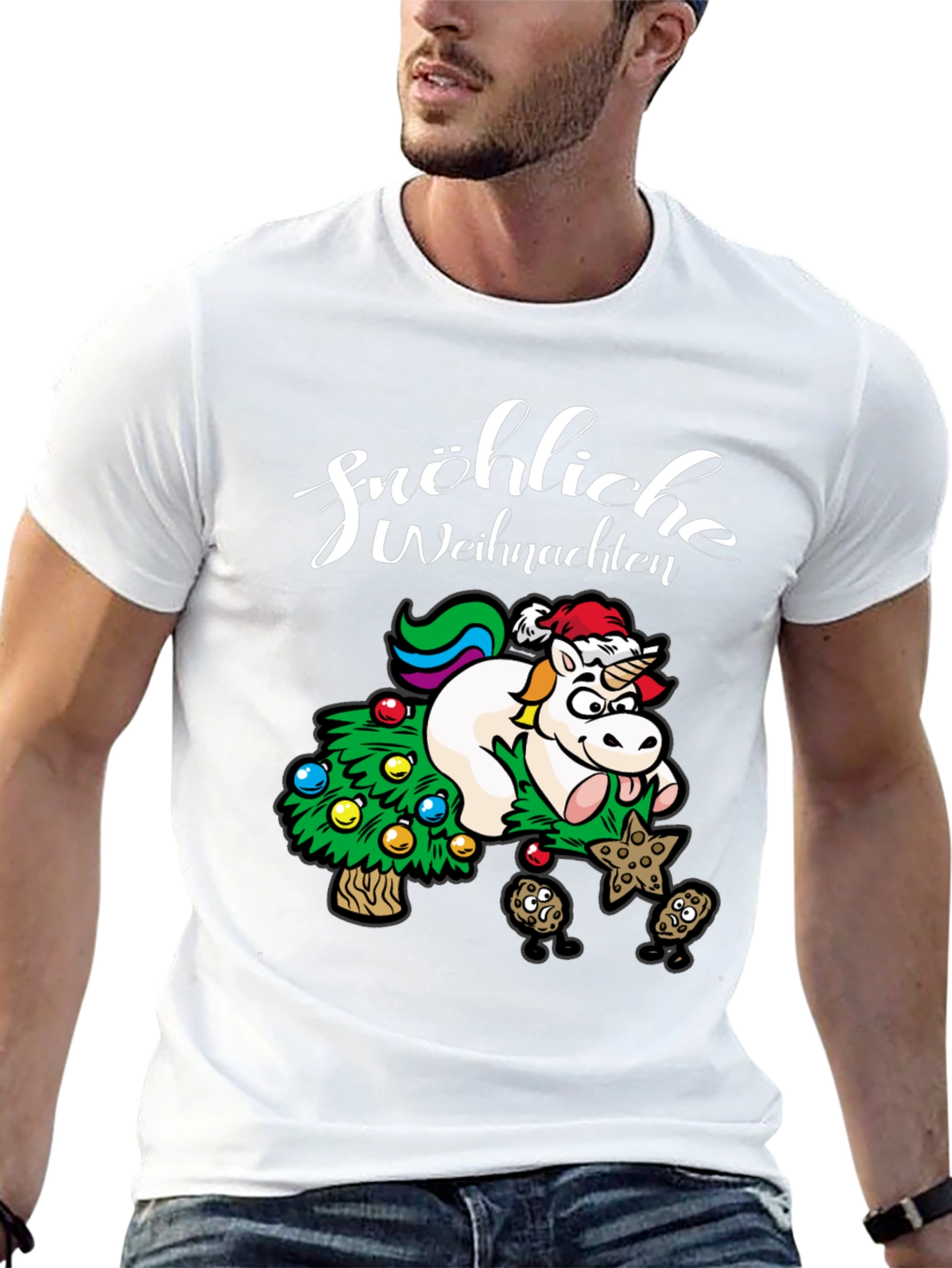 Festive Unicorn Christmas T-Shirt