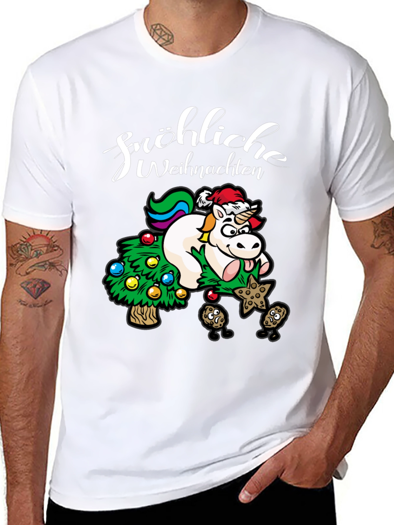 Festive Unicorn Christmas T-Shirt