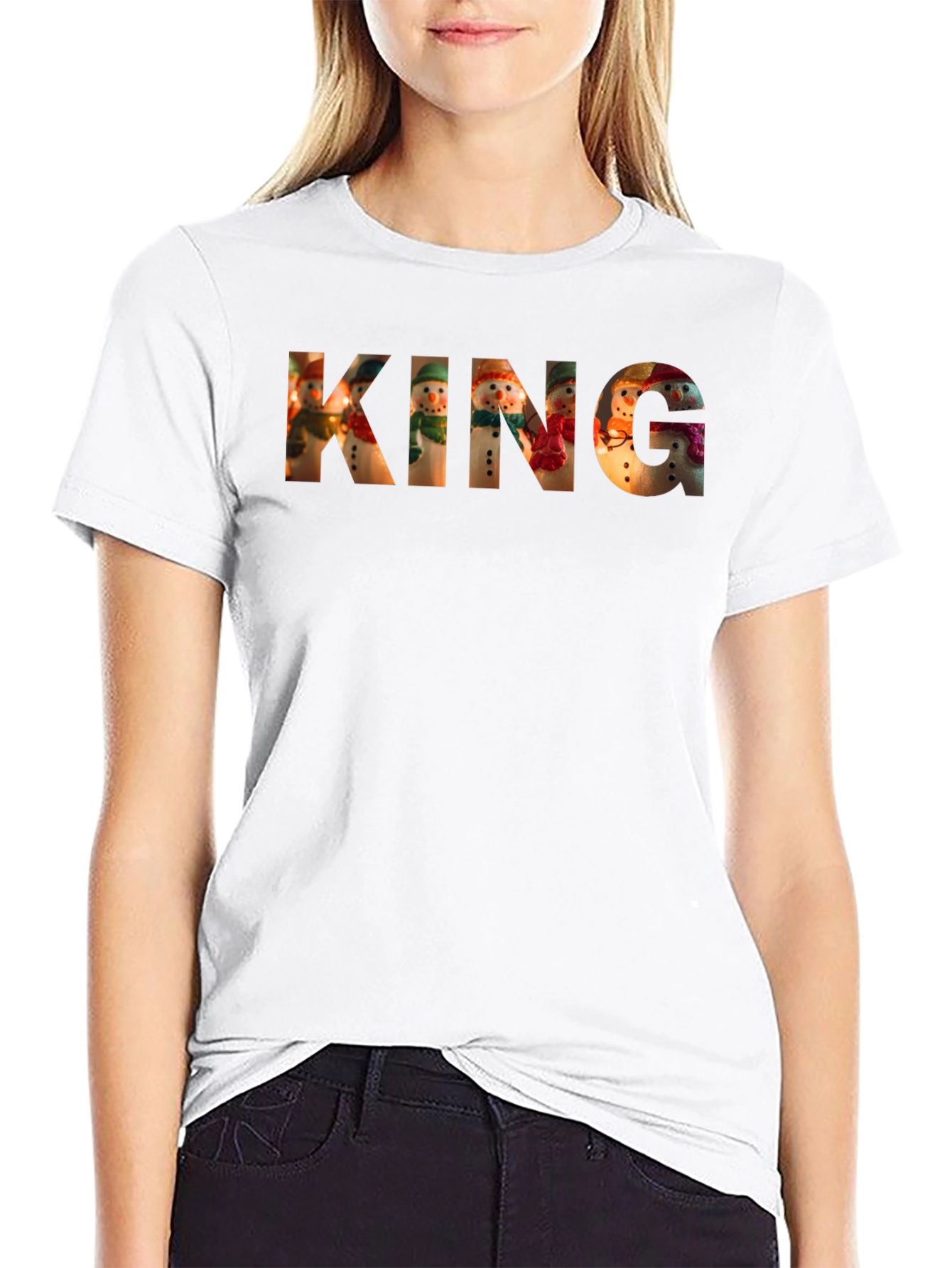 King Snowman T-Shirt - Holiday Festive Apparel