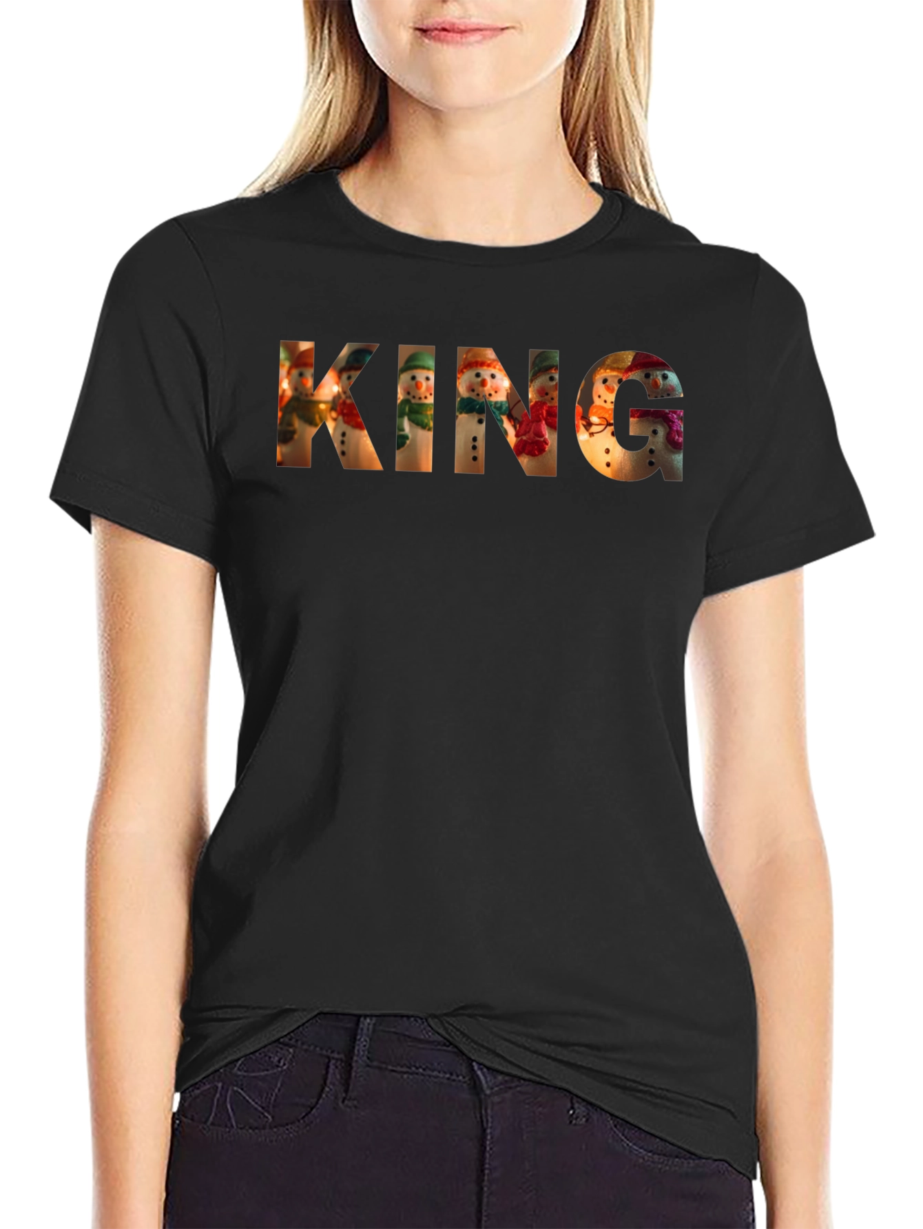 King Snowman T-Shirt - Holiday Festive Apparel