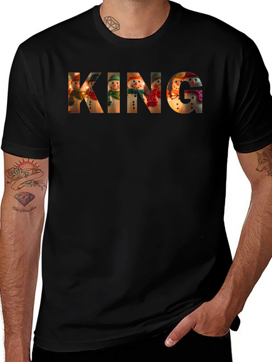 King Snowman T-Shirt - Holiday Festive Apparel