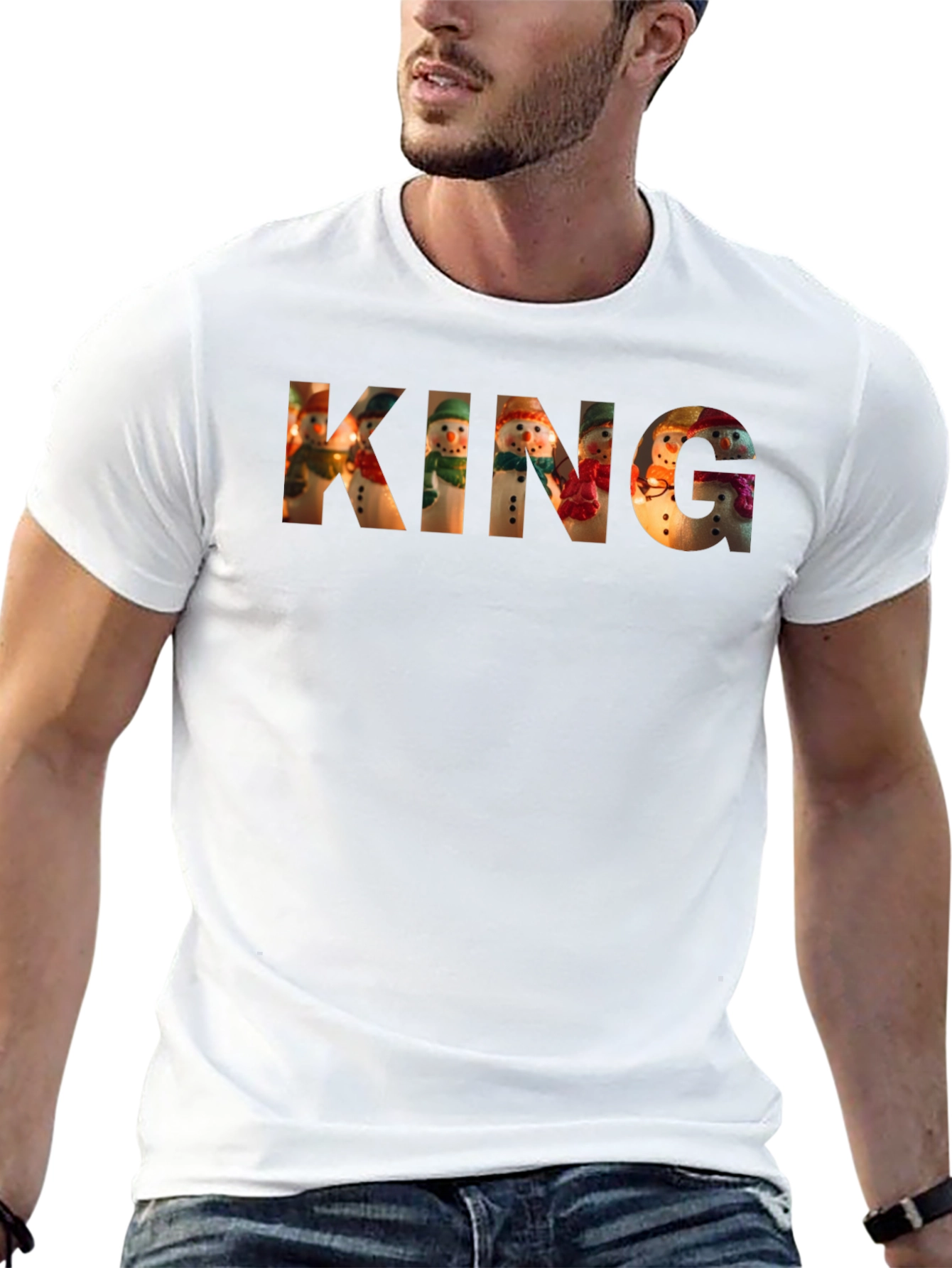 King Snowman T-Shirt - Holiday Festive Apparel