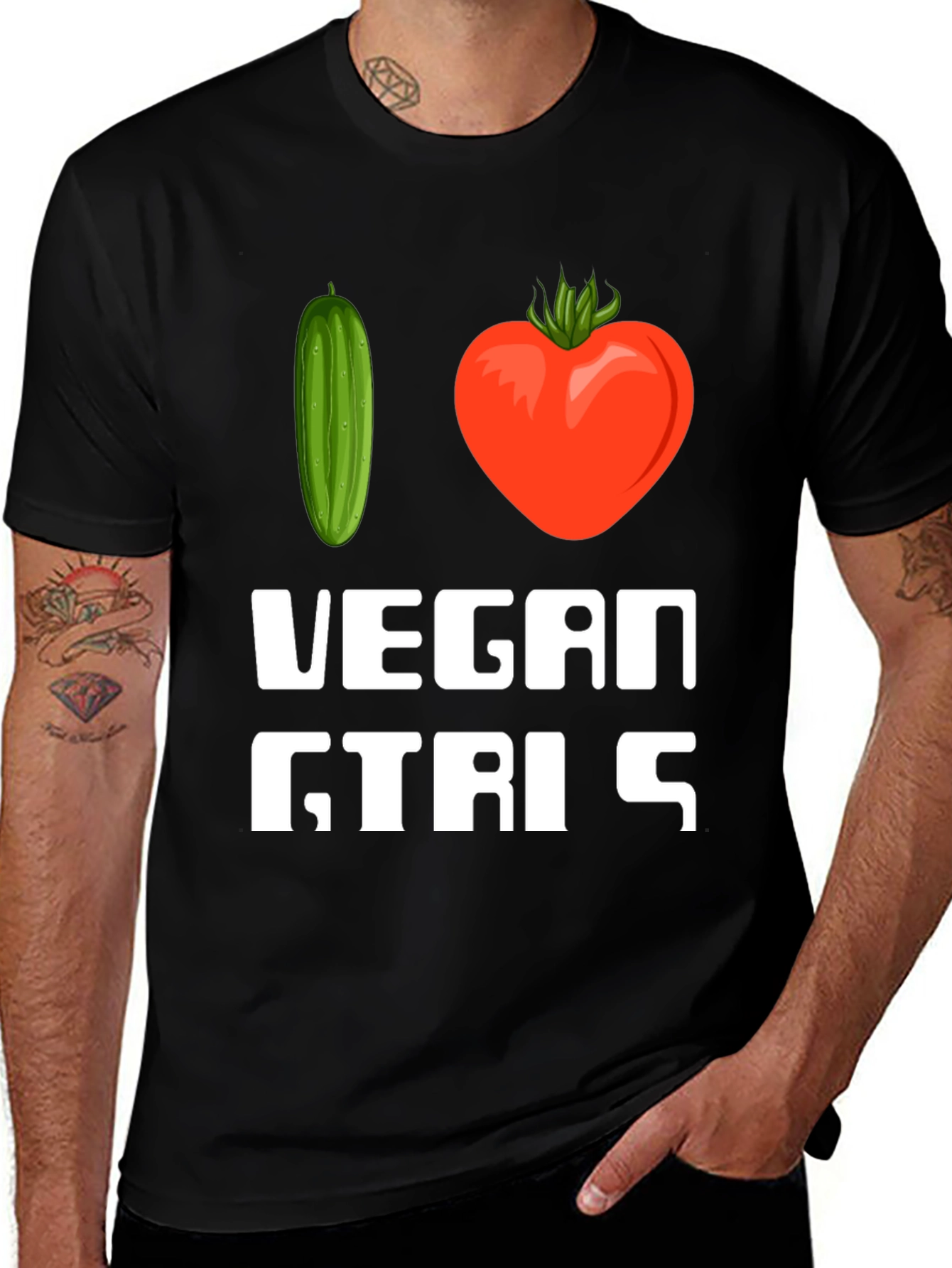 Vegan Girls T-Shirt - Cucumber Heart