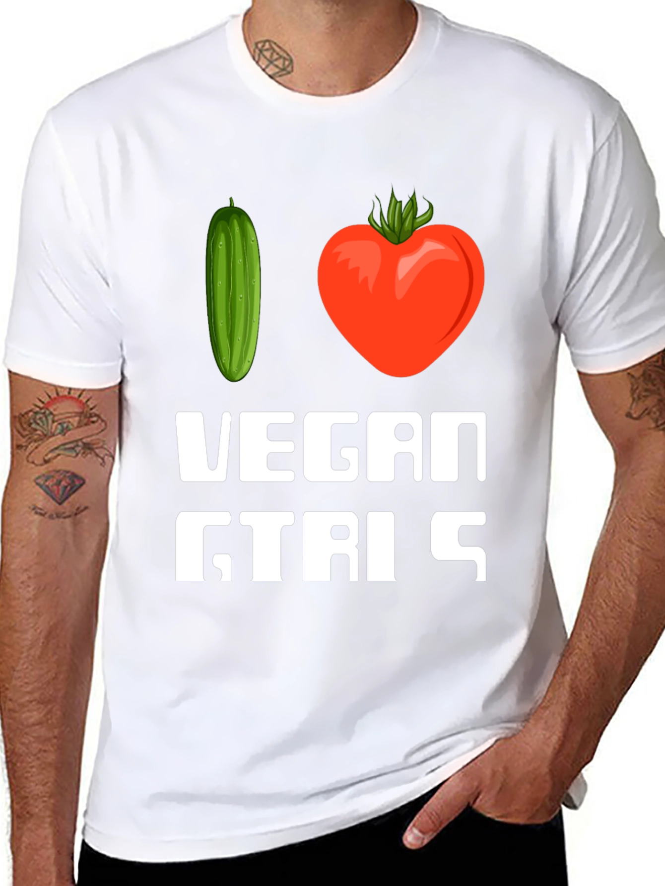 Vegan Girls T-Shirt - Cucumber Heart