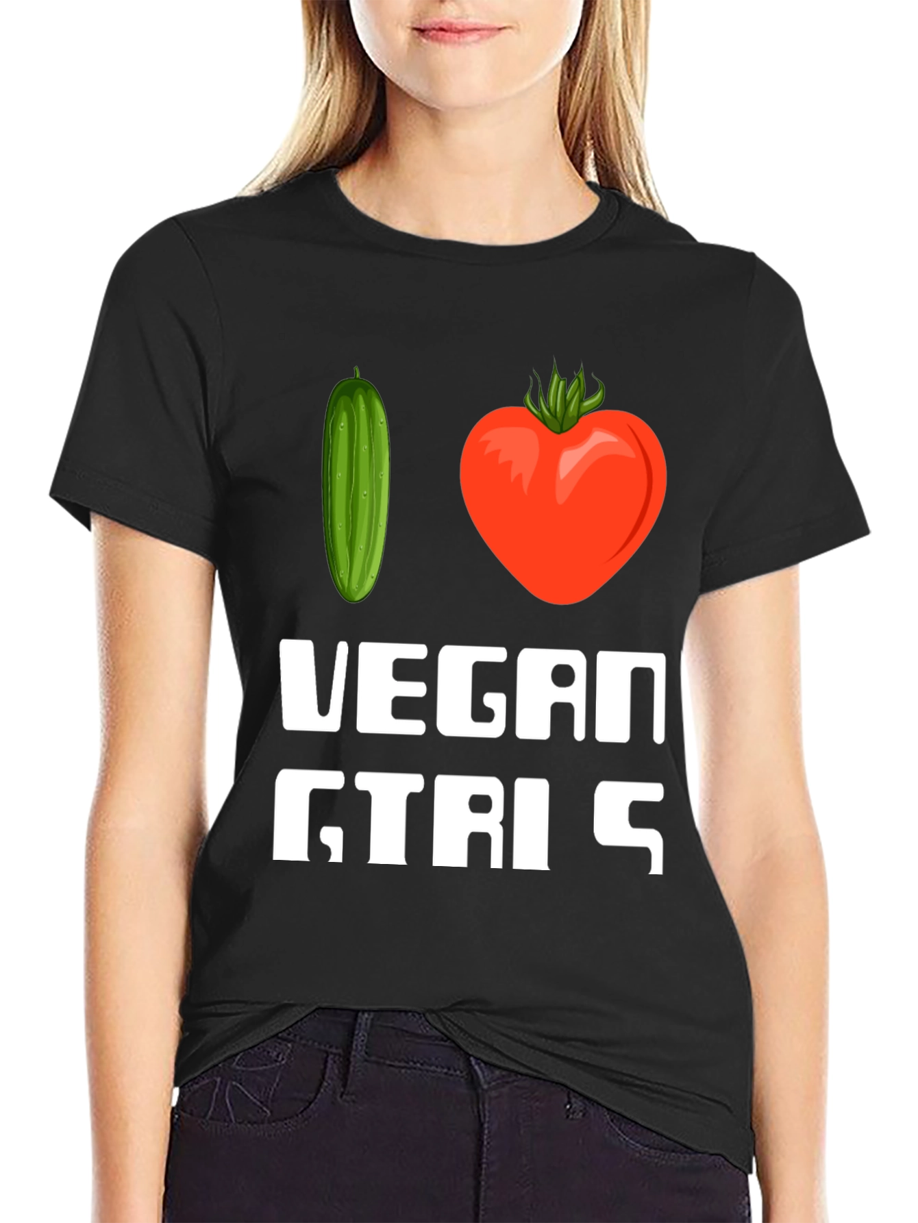 Vegan Girls T-Shirt - Cucumber Heart