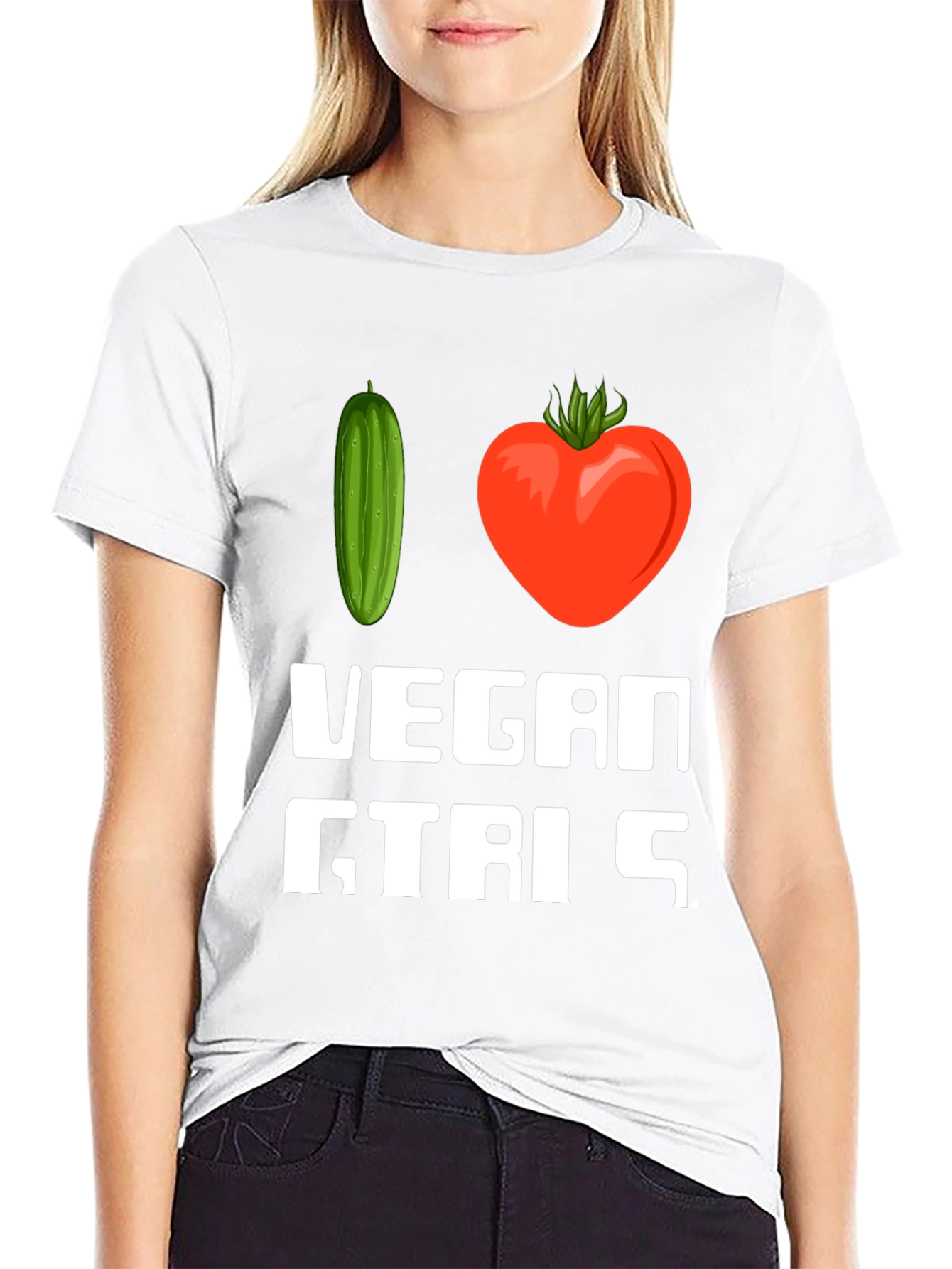 Vegan Girls T-Shirt - Cucumber Heart