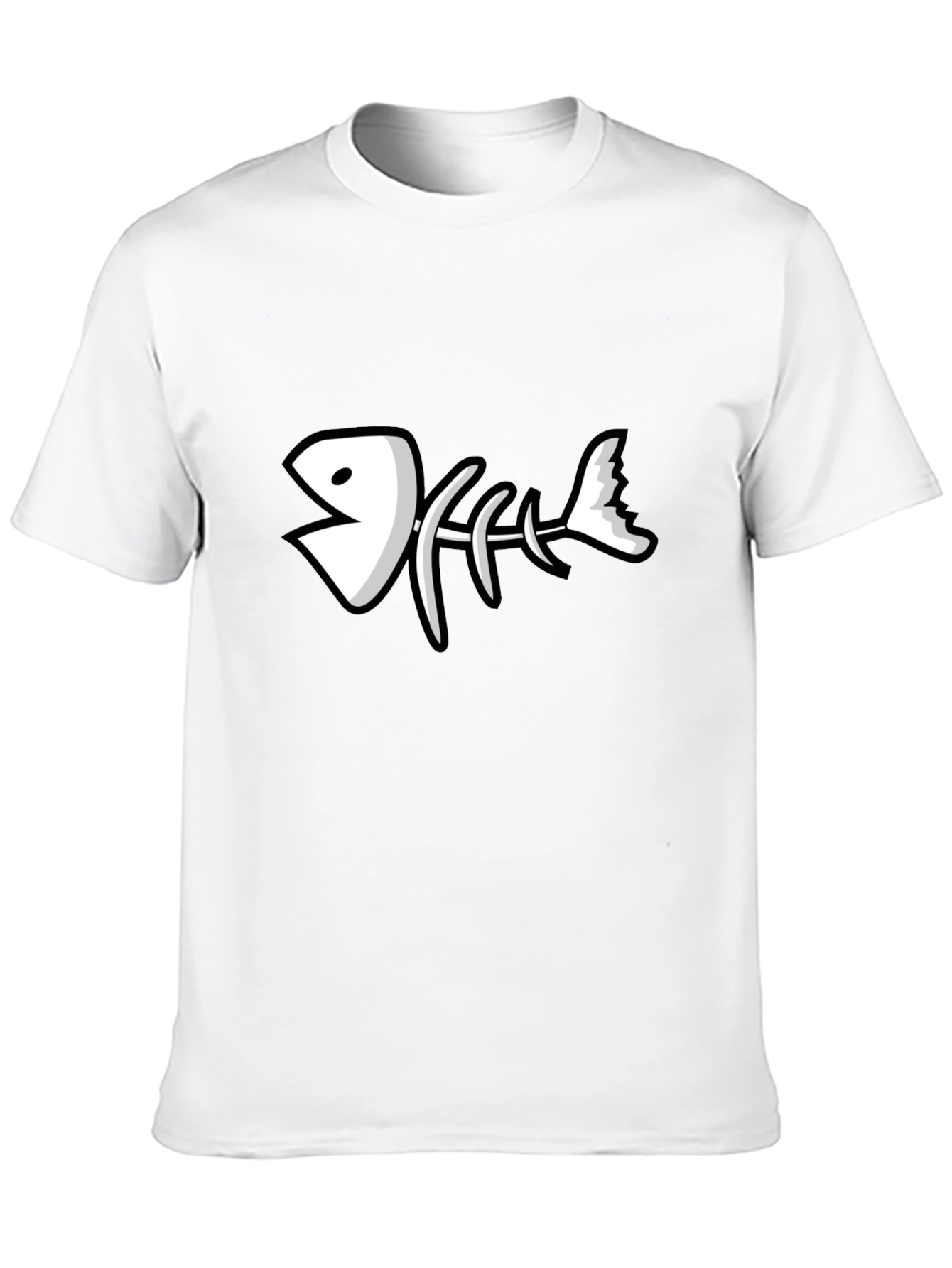 Cartoon Fish Skeleton Graphic T-Shirt