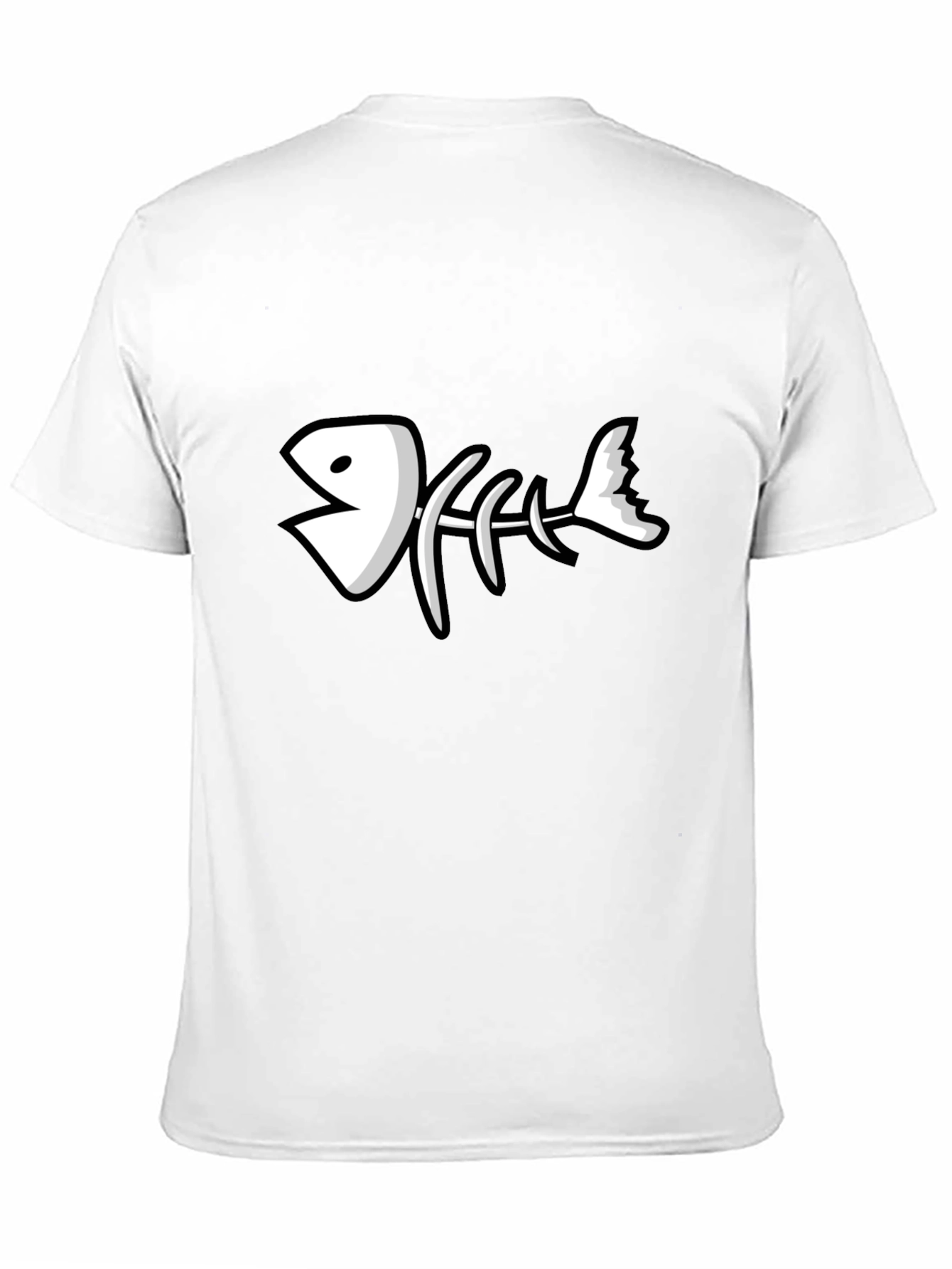 Cartoon Fish Skeleton Graphic T-Shirt