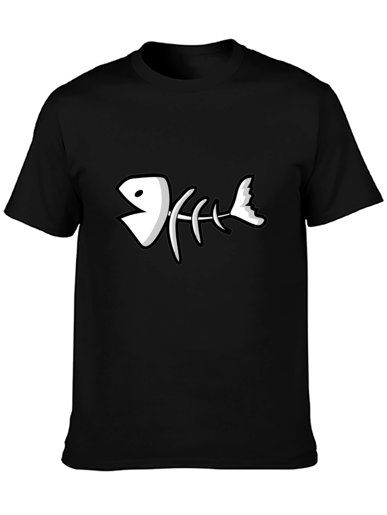 Cartoon Fish Skeleton Graphic T-Shirt