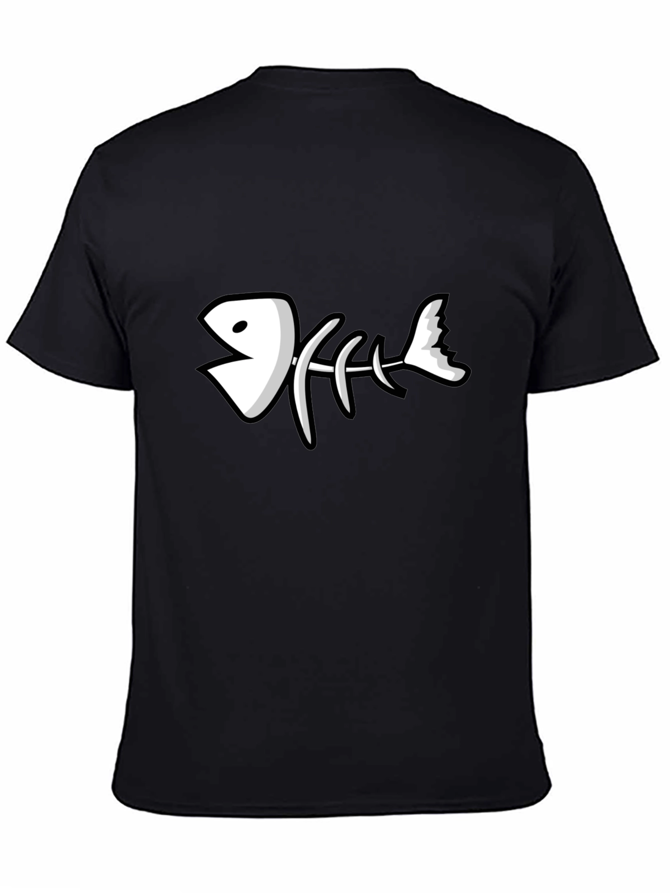 Cartoon Fish Skeleton Graphic T-Shirt