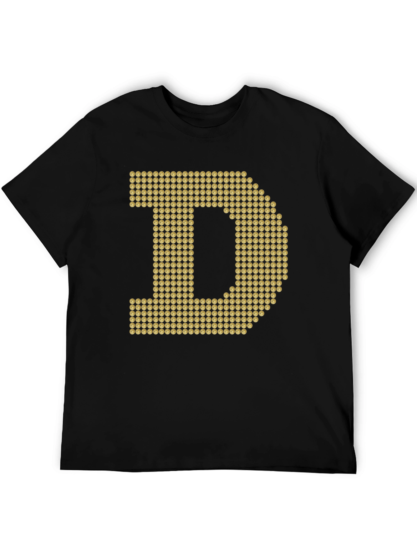 Doge Coin Letter Graphic Black T-Shirt