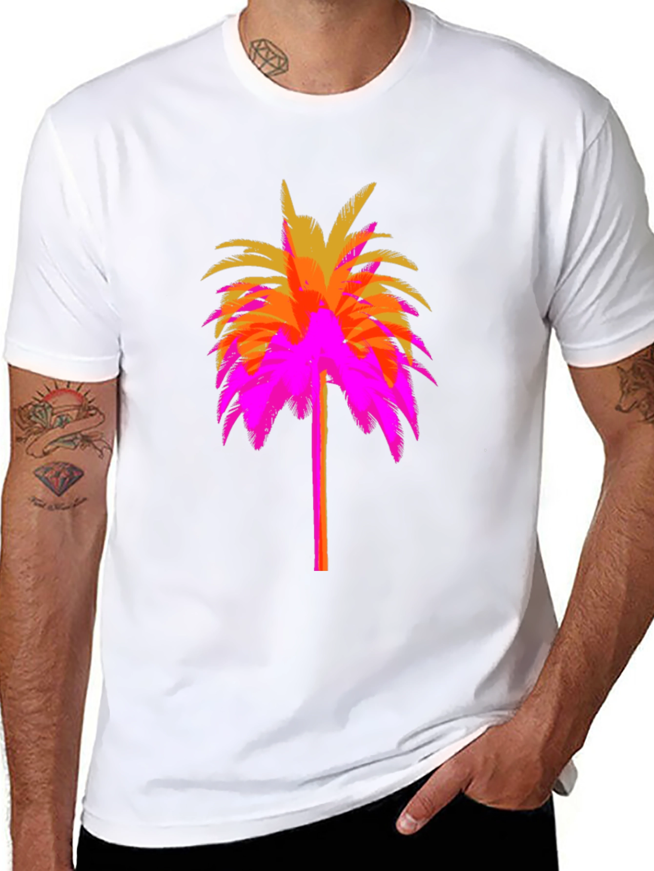 Vibrant Palm Tree Graphic Tee