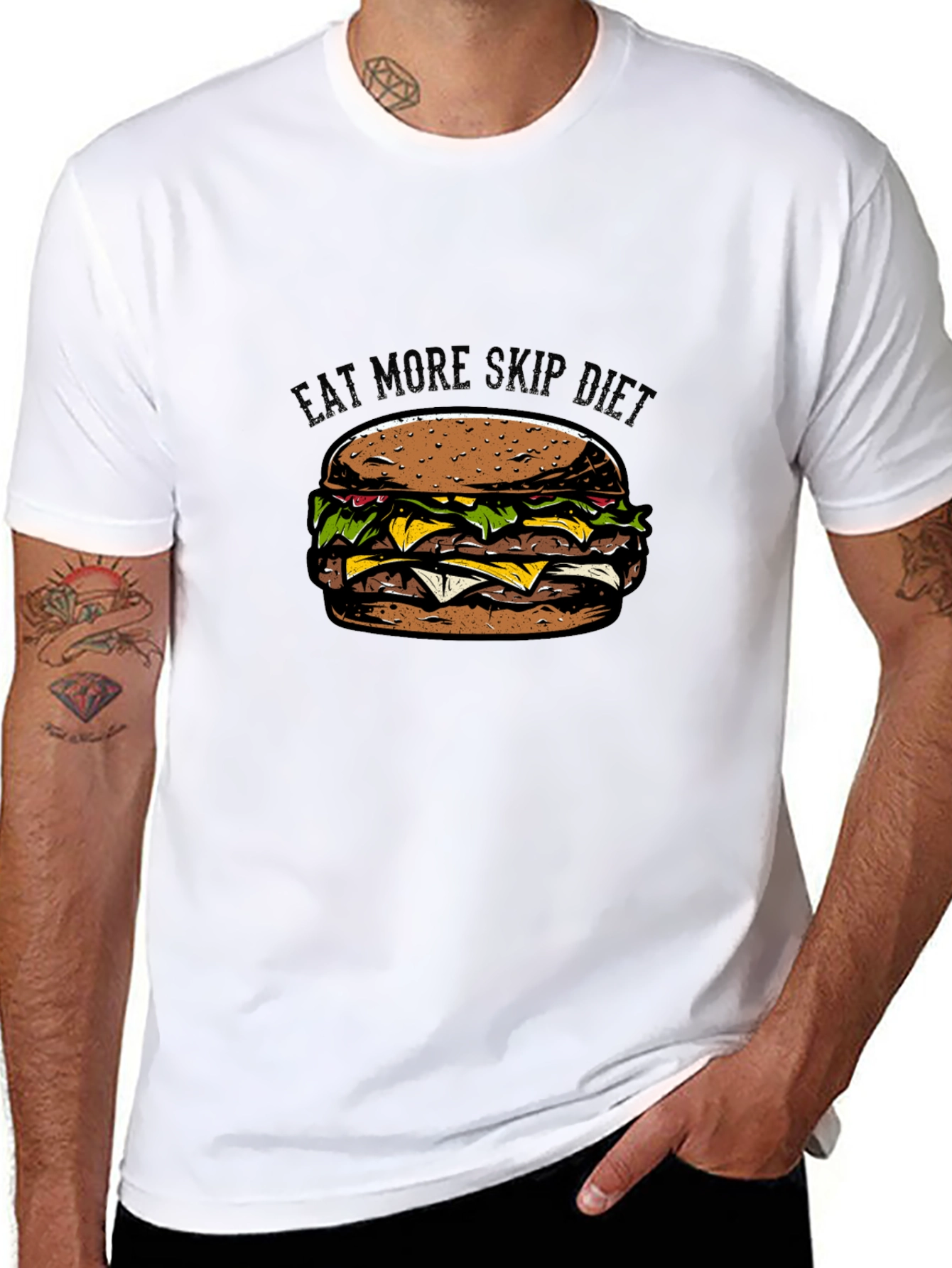 Eat More Skip Diet Black T-Shirt