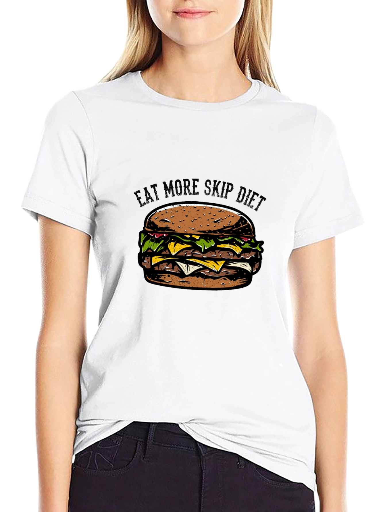 Eat More Skip Diet Black T-Shirt
