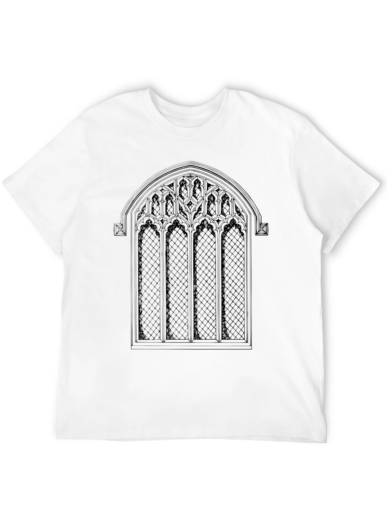 Gothic Window Graphic Tee - Unique Design