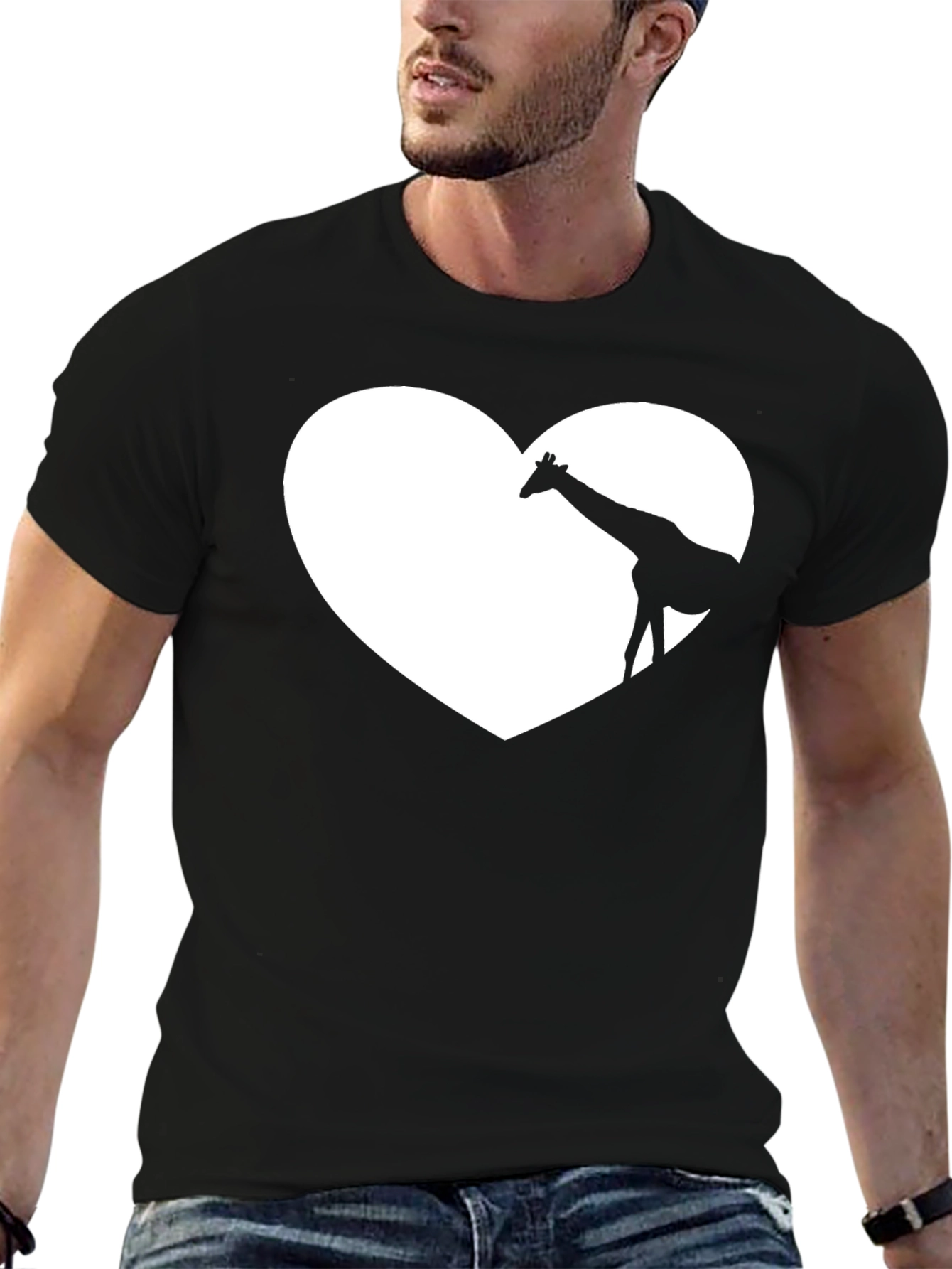 Giraffe Heart Graphic Tee - Soft Cotton Blend
