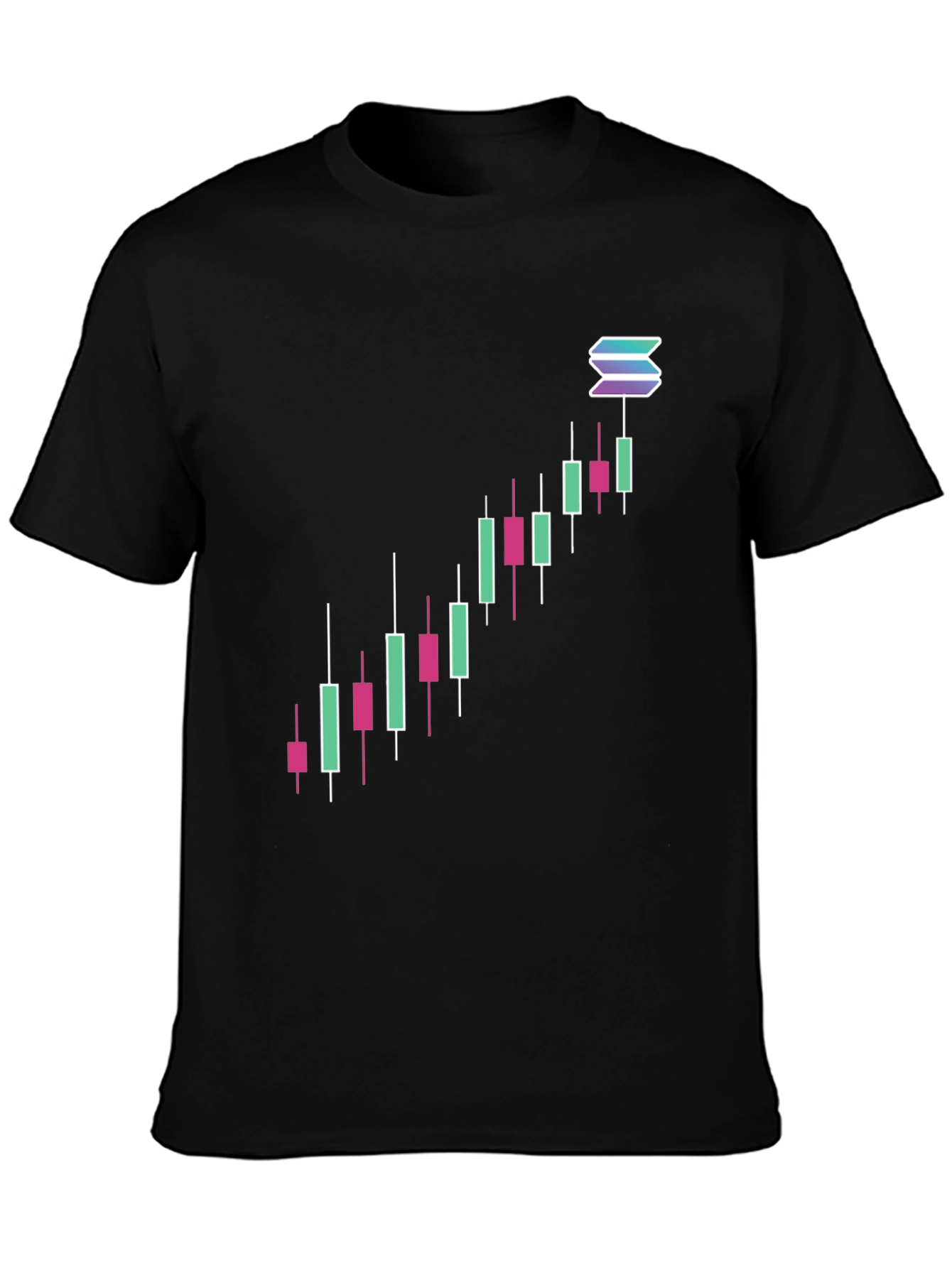 Solana Crypto Chart Black T-Shirt