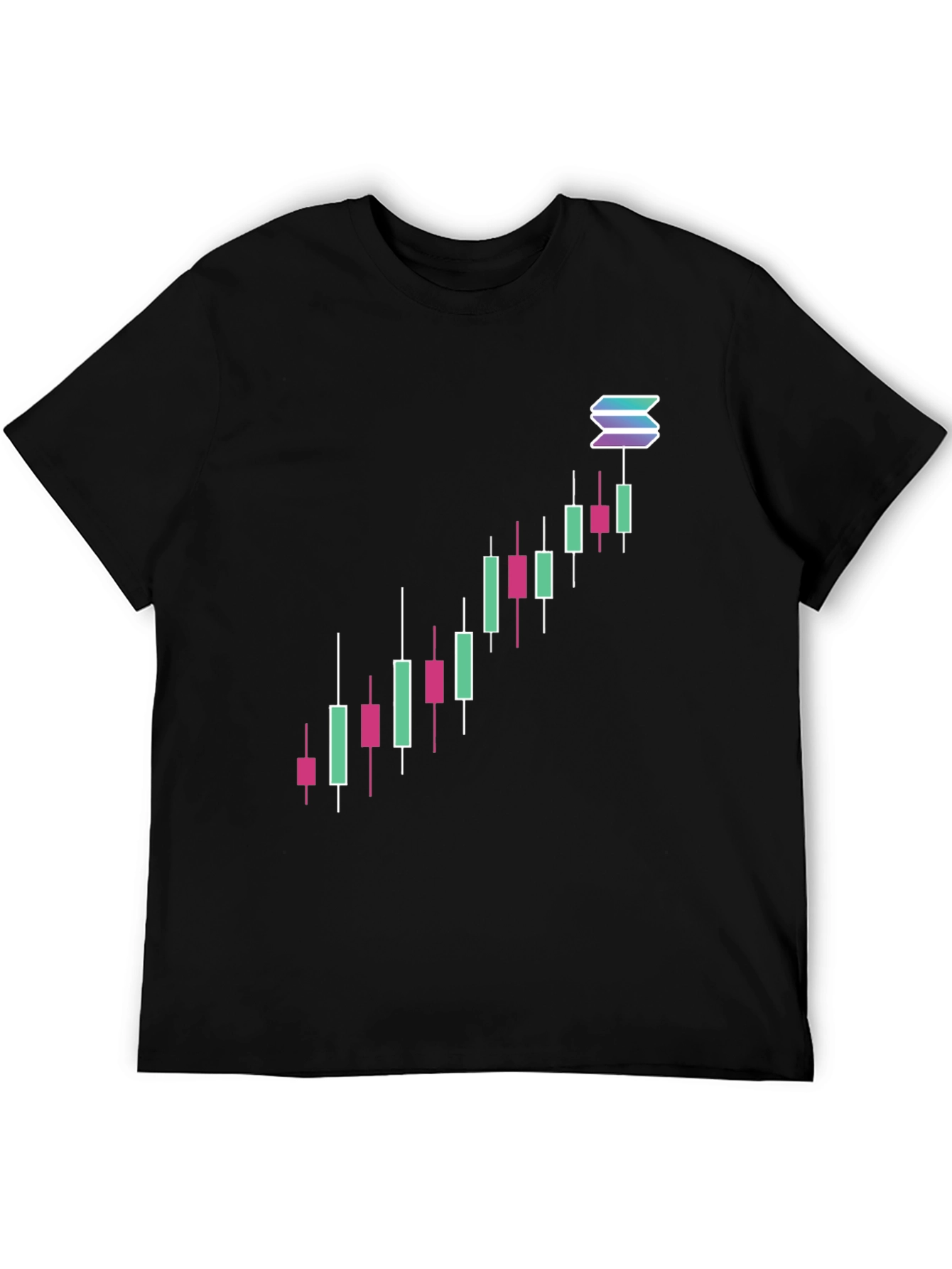 Solana Crypto Chart Black T-Shirt