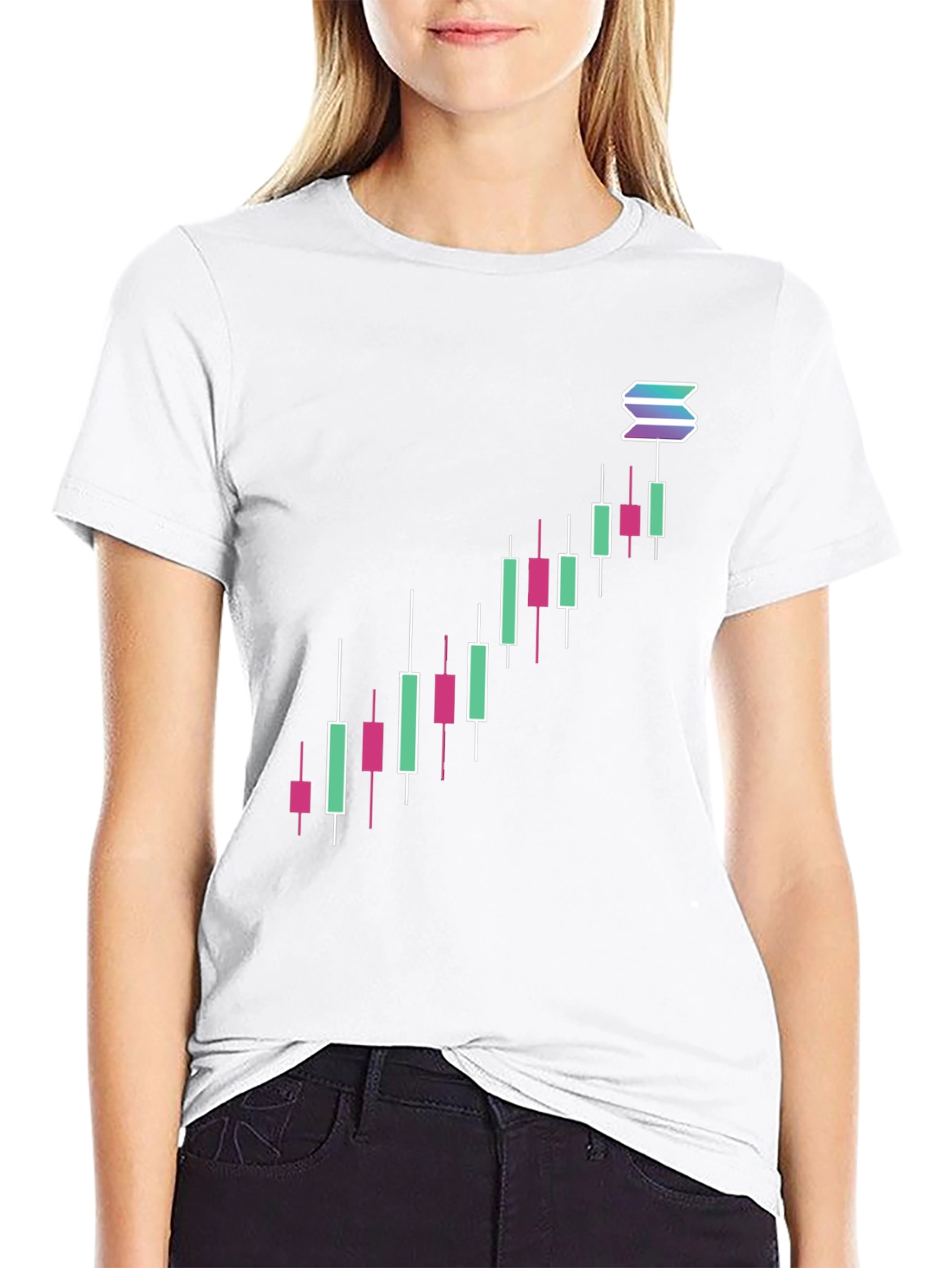 Solana Crypto Chart Black T-Shirt