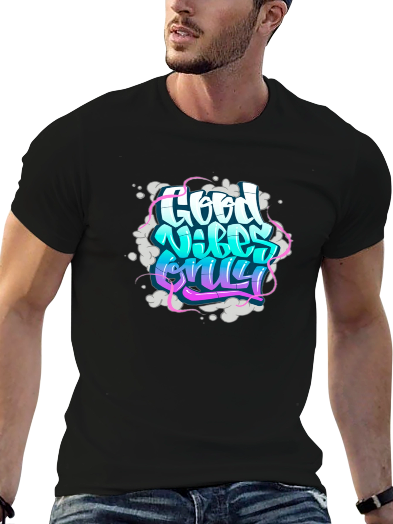Good Vibes Only Graphic Tee - Stylish Black T-Shirt
