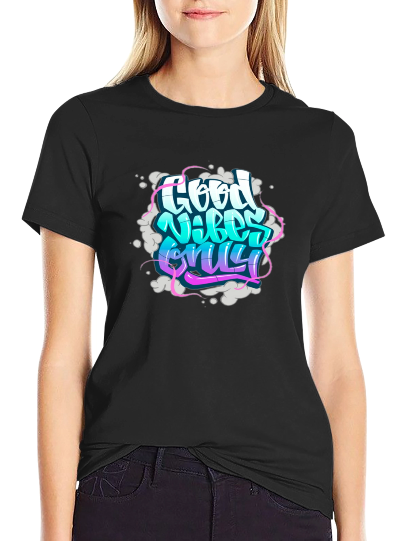 Good Vibes Only Graphic Tee - Stylish Black T-Shirt