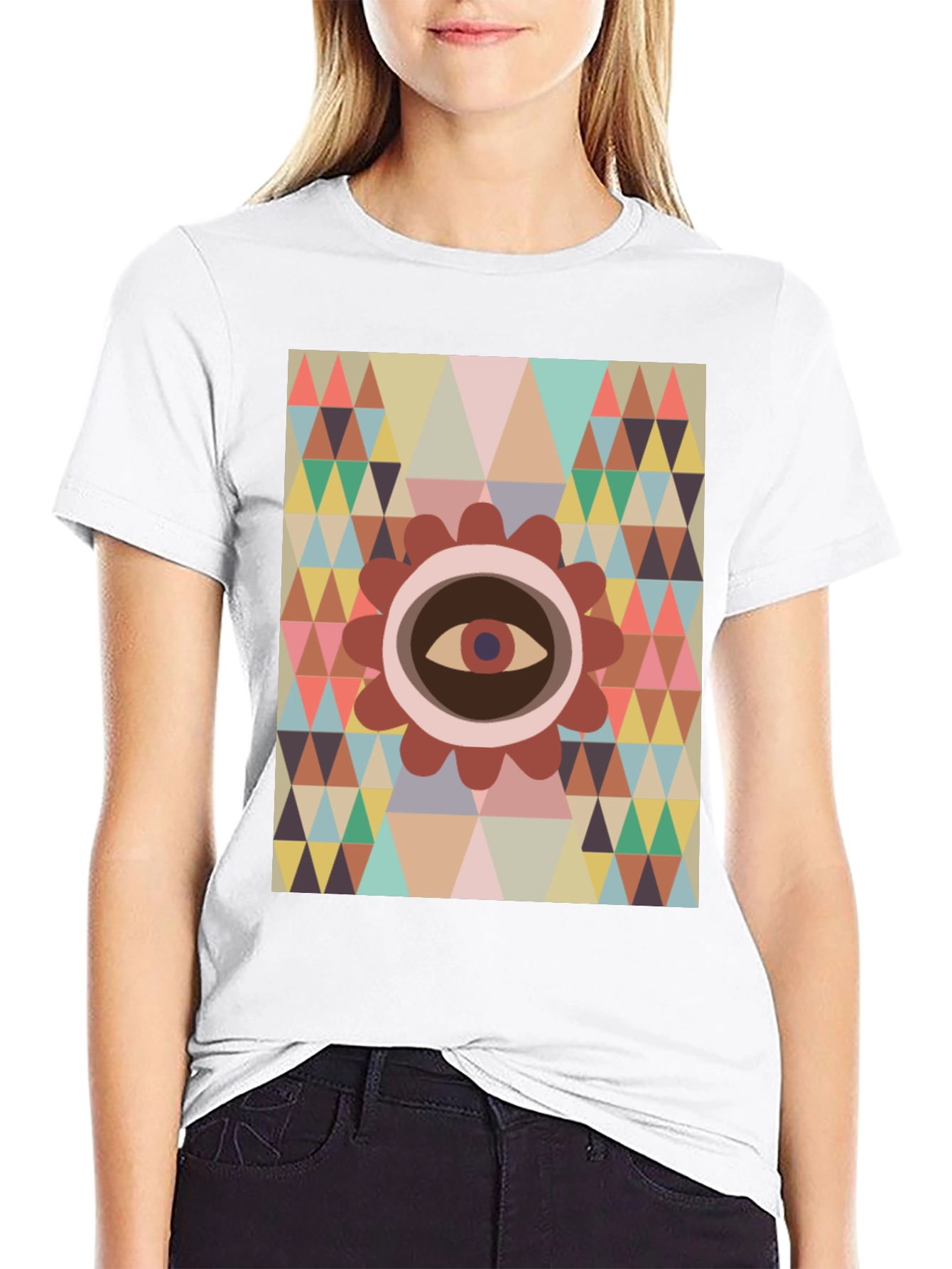 Eye Geometric T-Shirt - Modern Graphic Tee