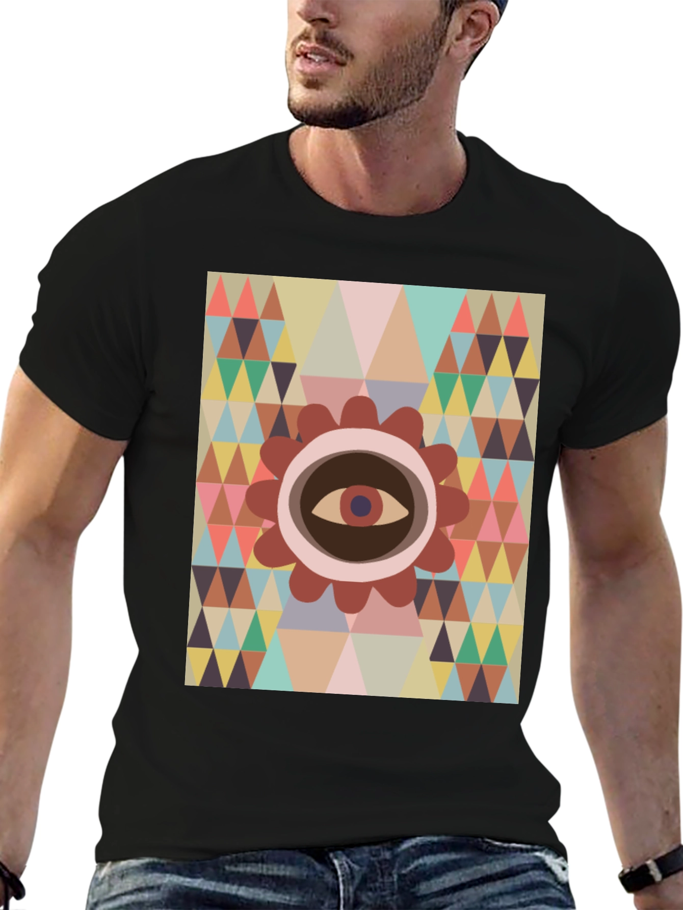 Eye Geometric T-Shirt - Modern Graphic Tee